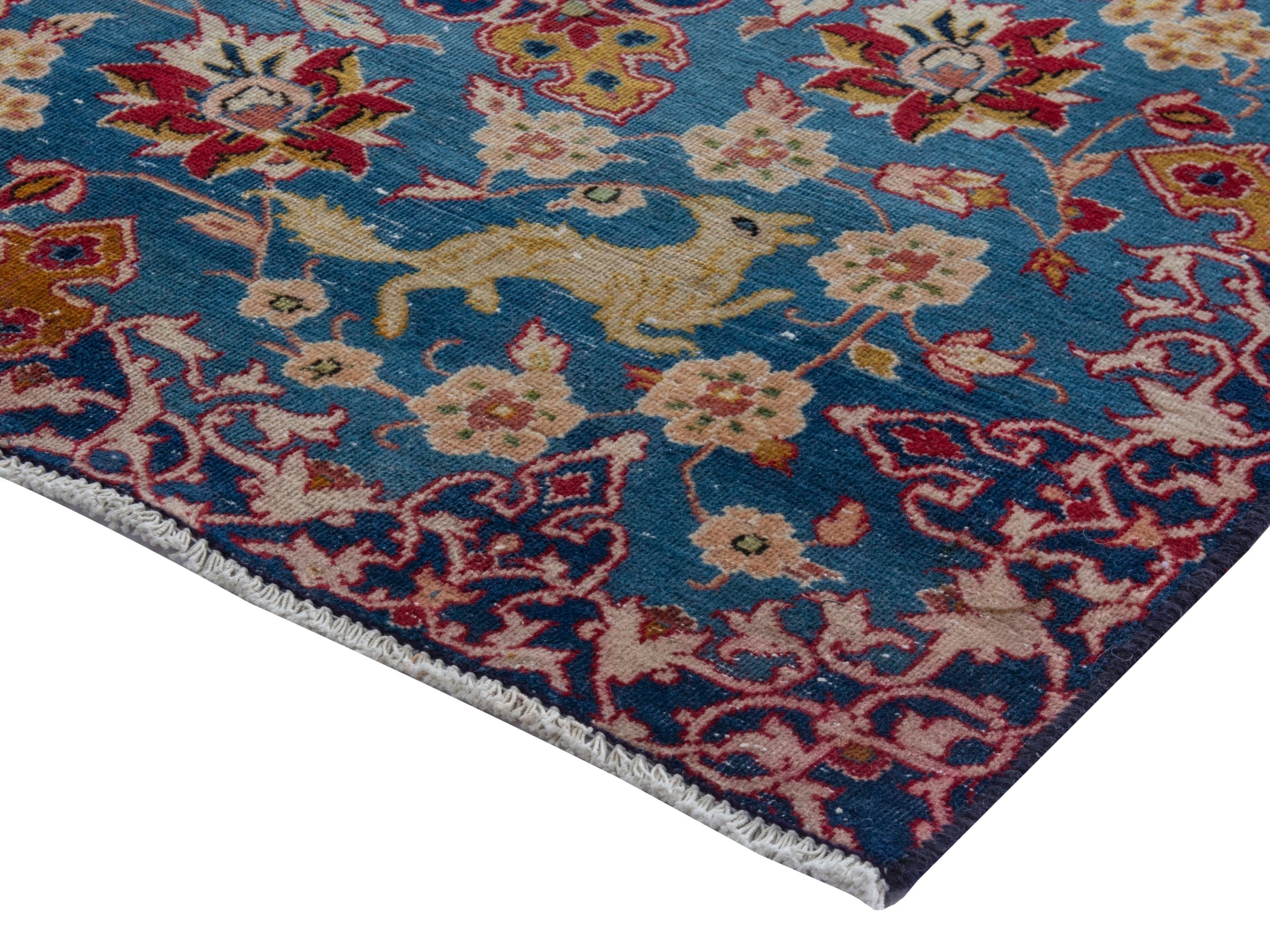 Persian Najafabad oversized rug in deep red and blue, view 5 of 23