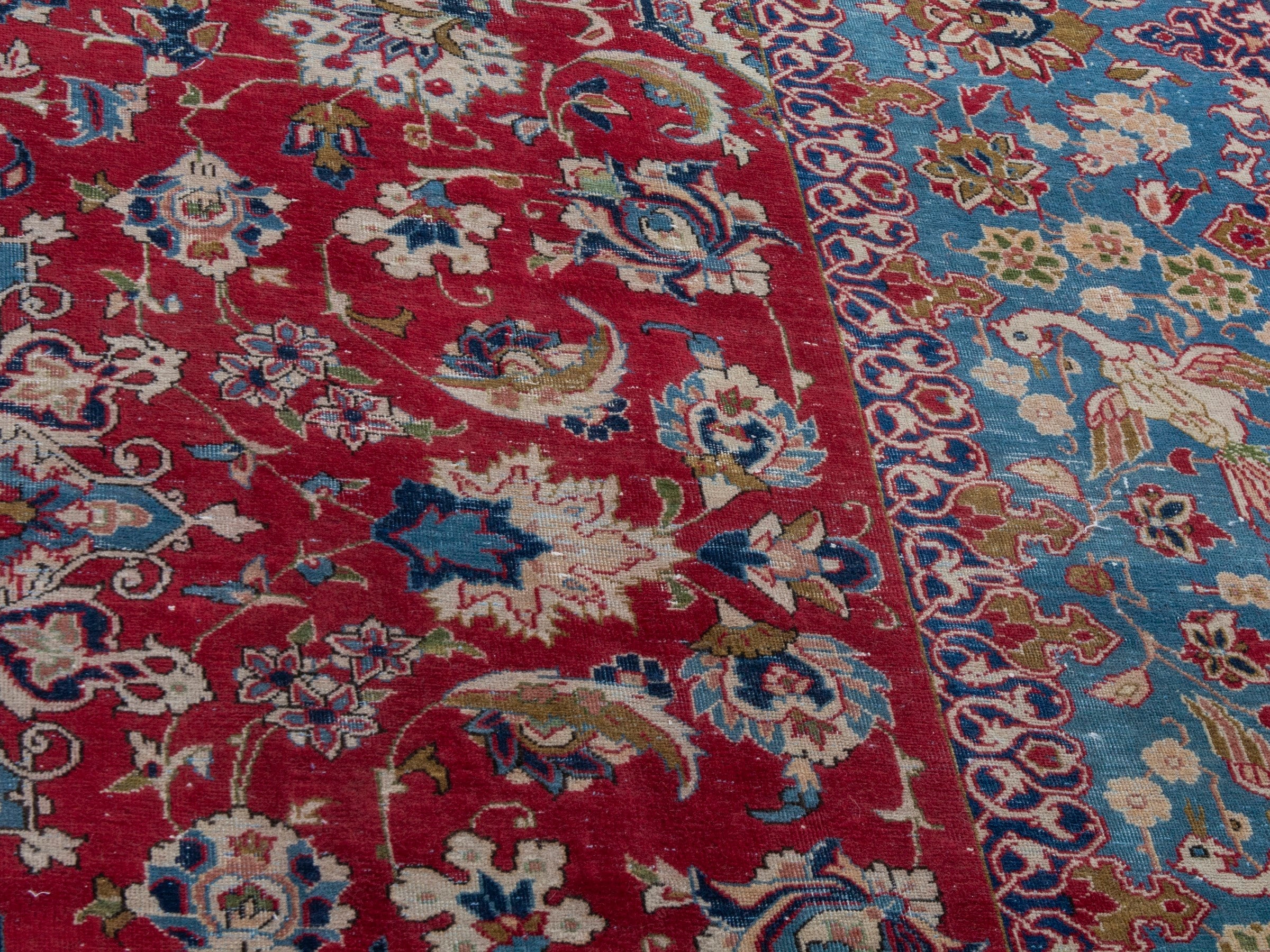Persian Najafabad oversized rug in deep red and blue, view 9 of 23