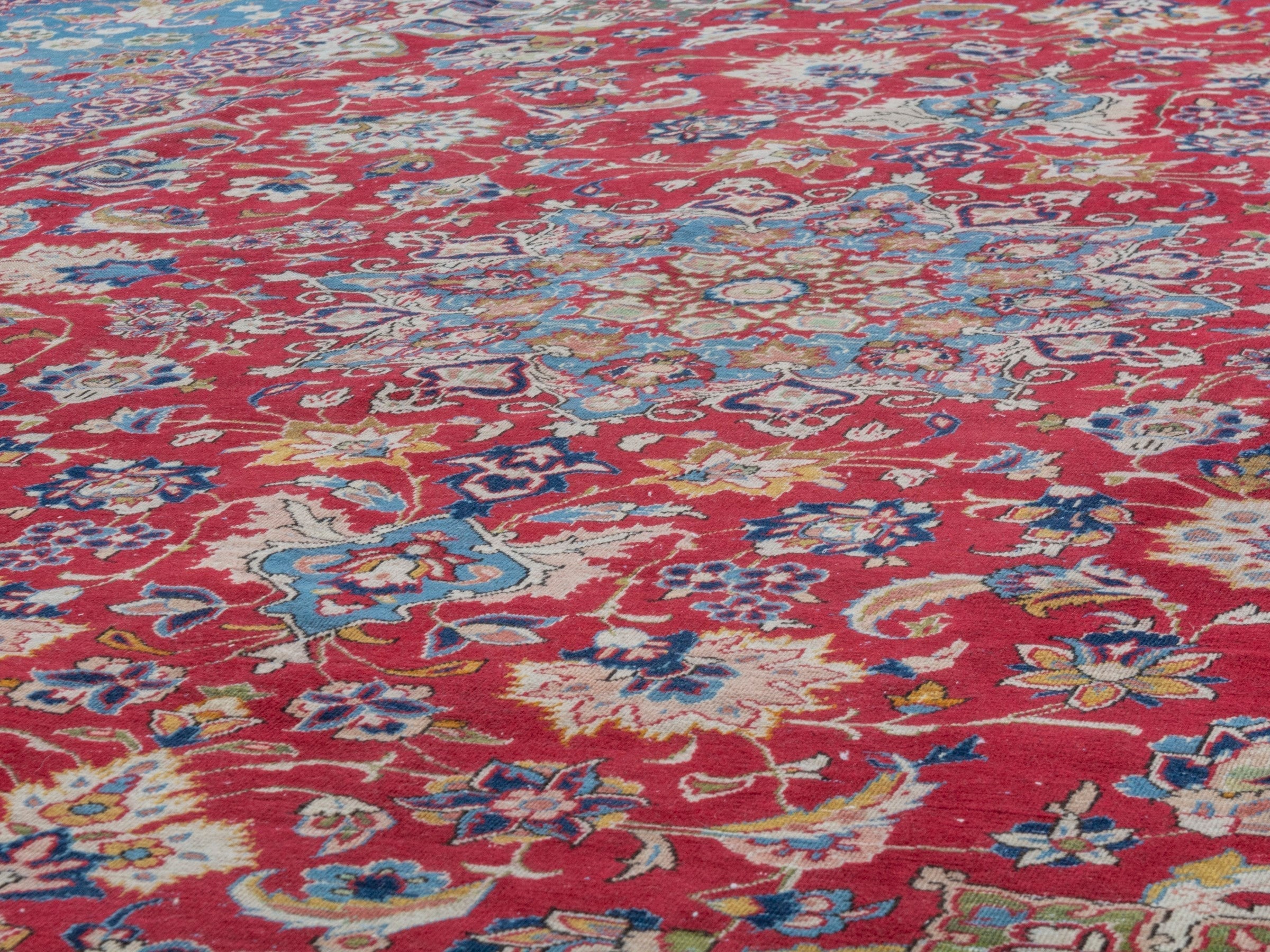 Persian Najafabad oversized rug in deep red and blue, view 7 of 23