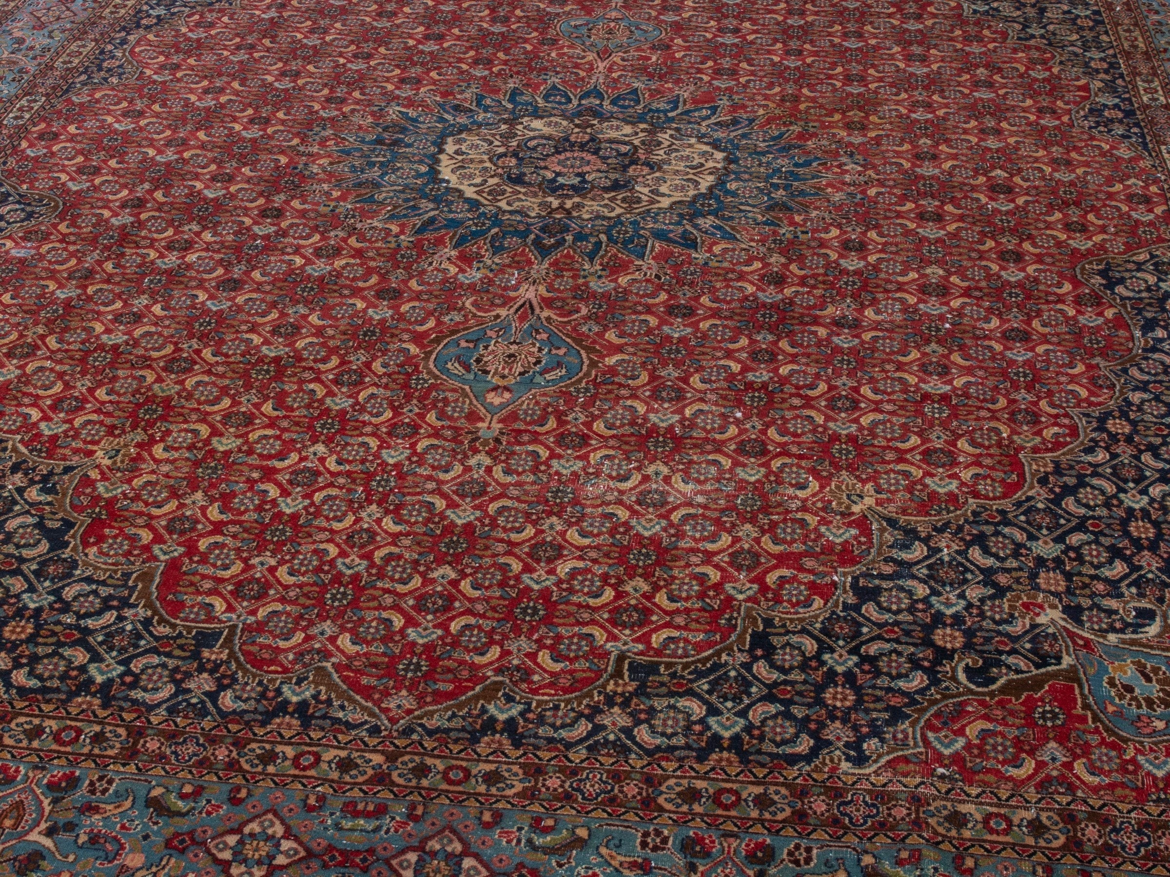 Persian Birjand oversized rug in rust and slate, view 8 of 22