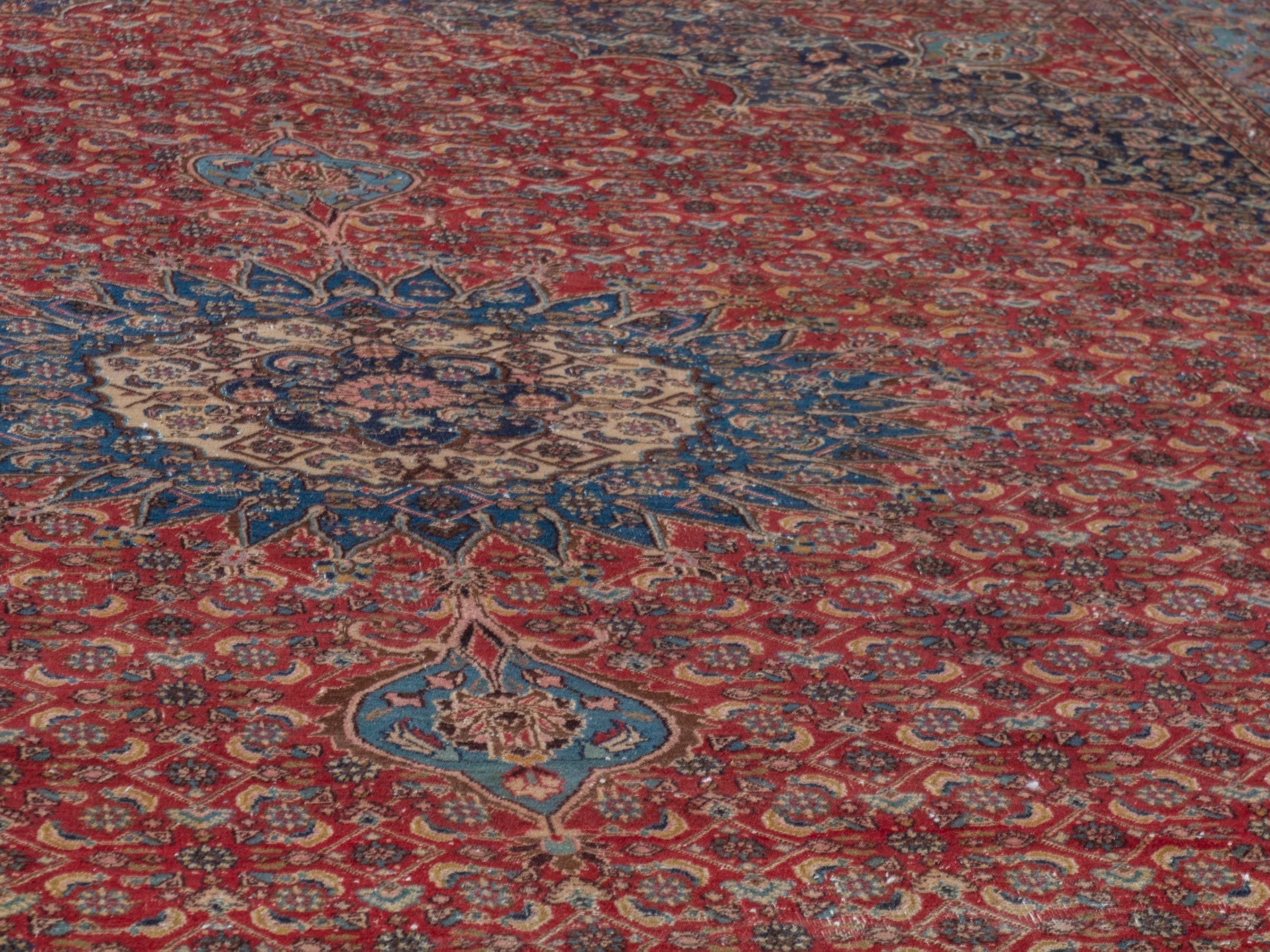 Persian Birjand oversized rug in rust and slate, view 11 of 22