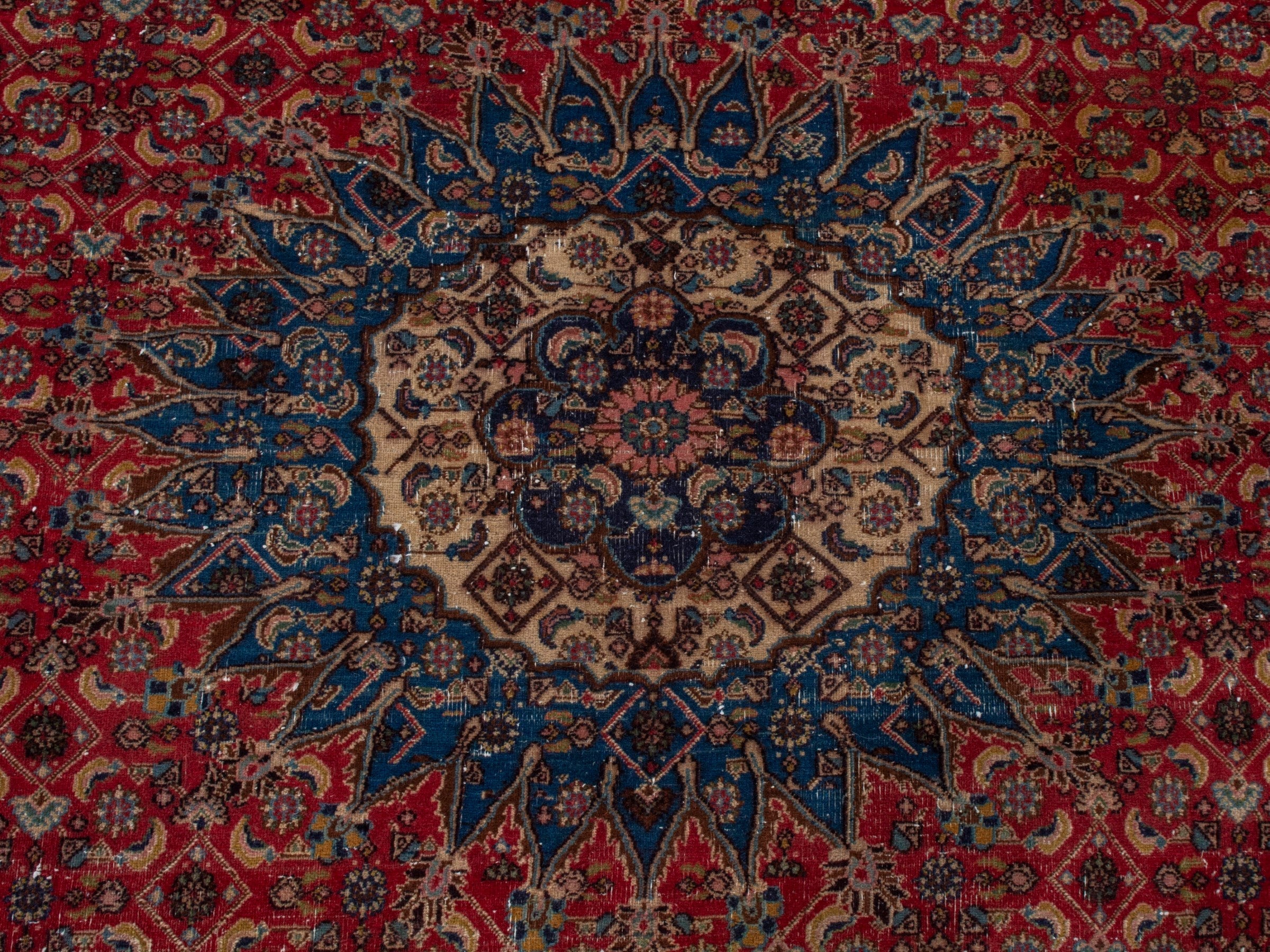 Persian Birjand oversized rug in rust and slate, view 14 of 22