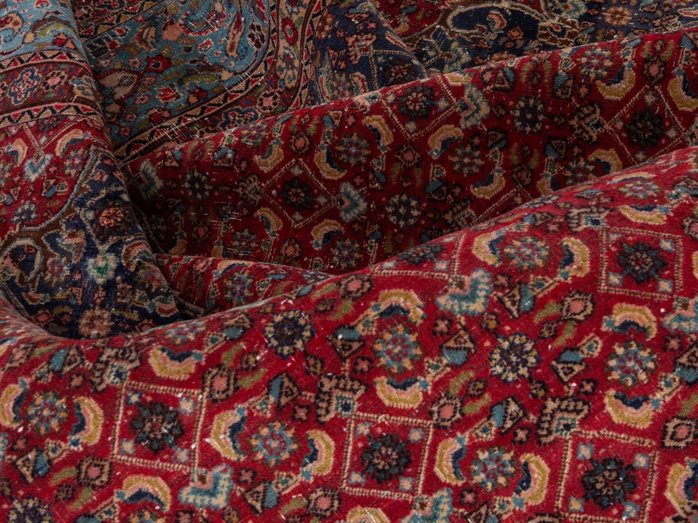 Persian Birjand oversized rug in rust and slate, view 19 of 22