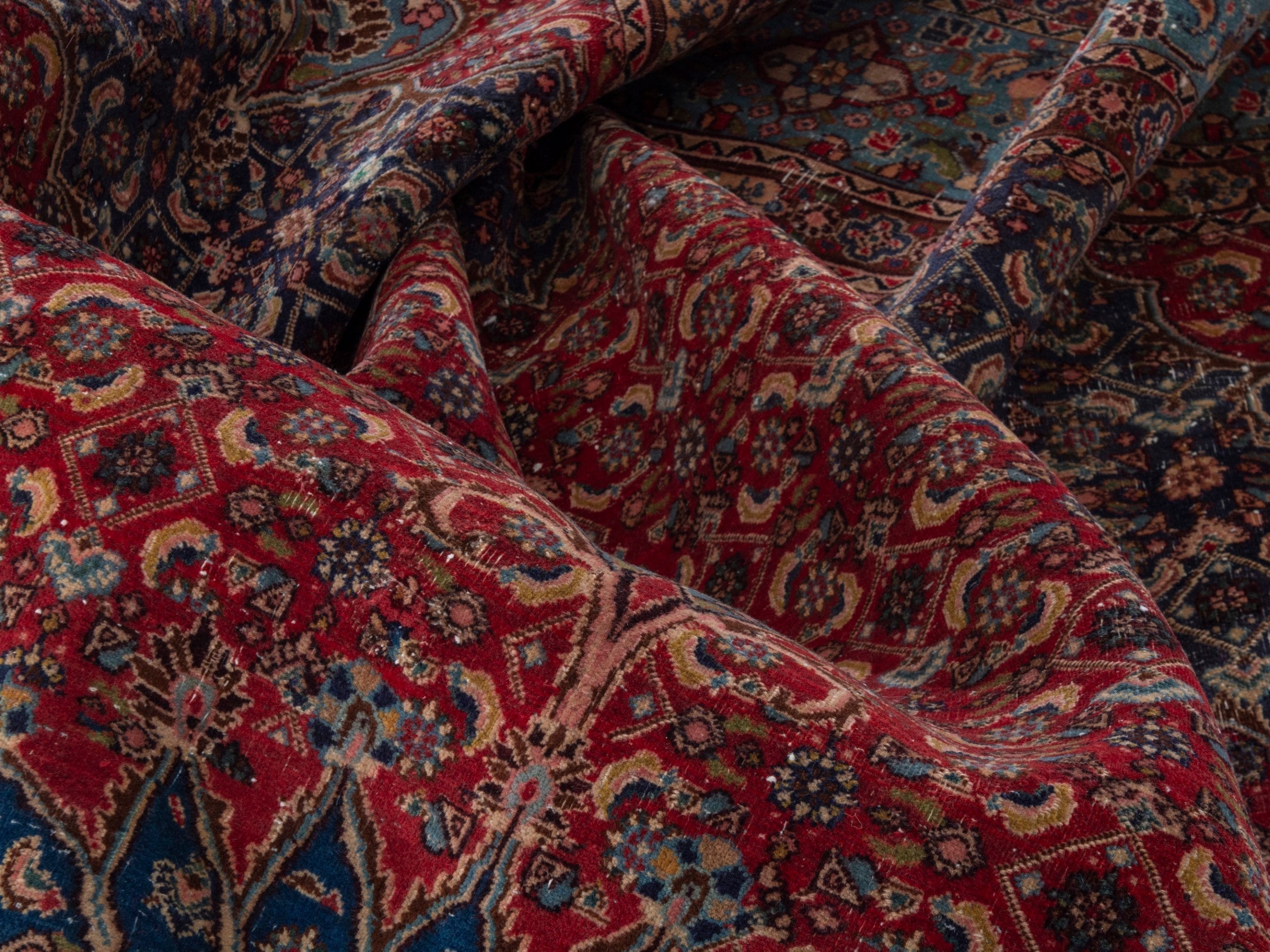Persian Birjand oversized rug in rust and slate, view 20 of 22