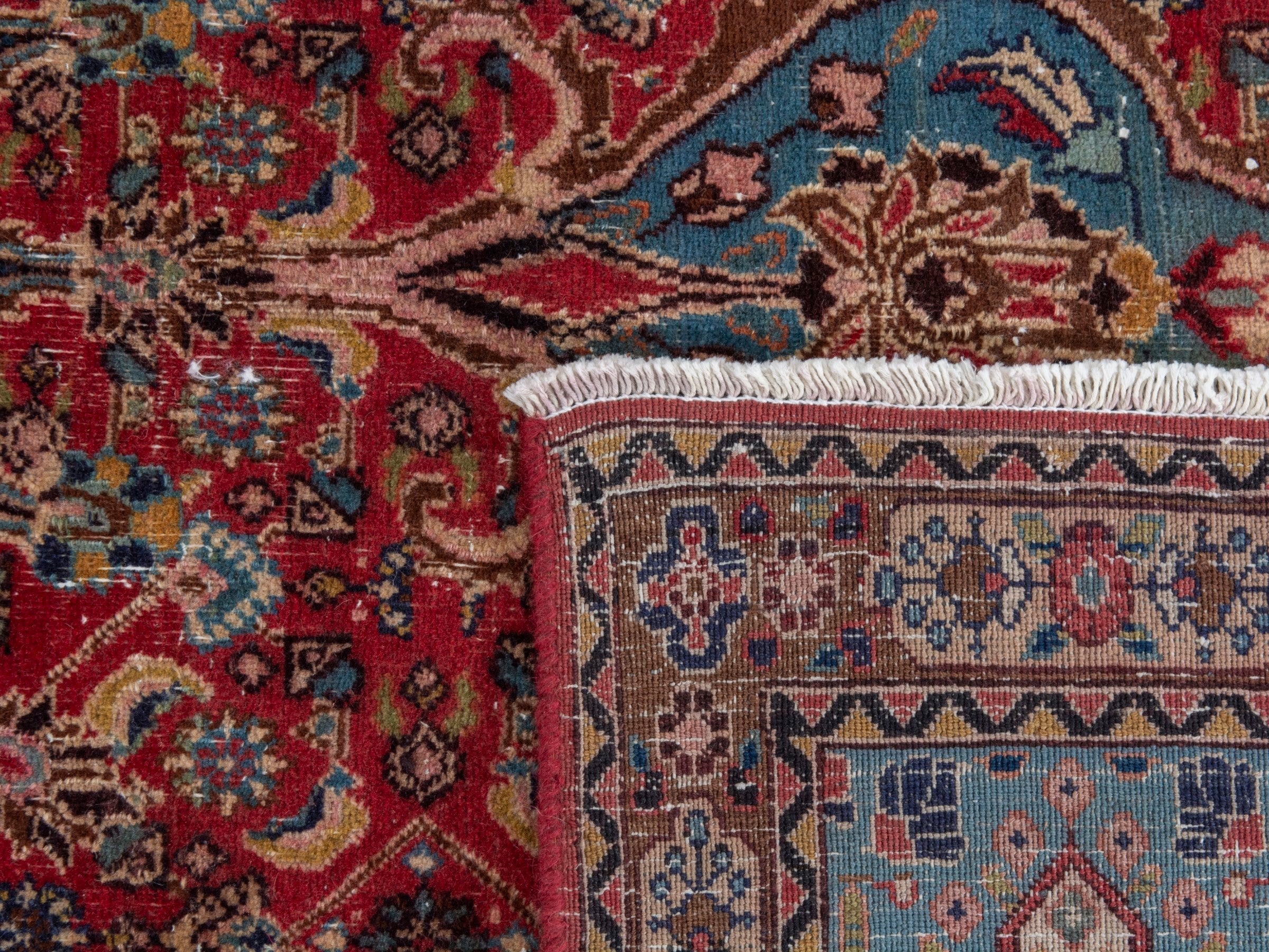Persian Birjand oversized rug in rust and slate, view 22 of 22