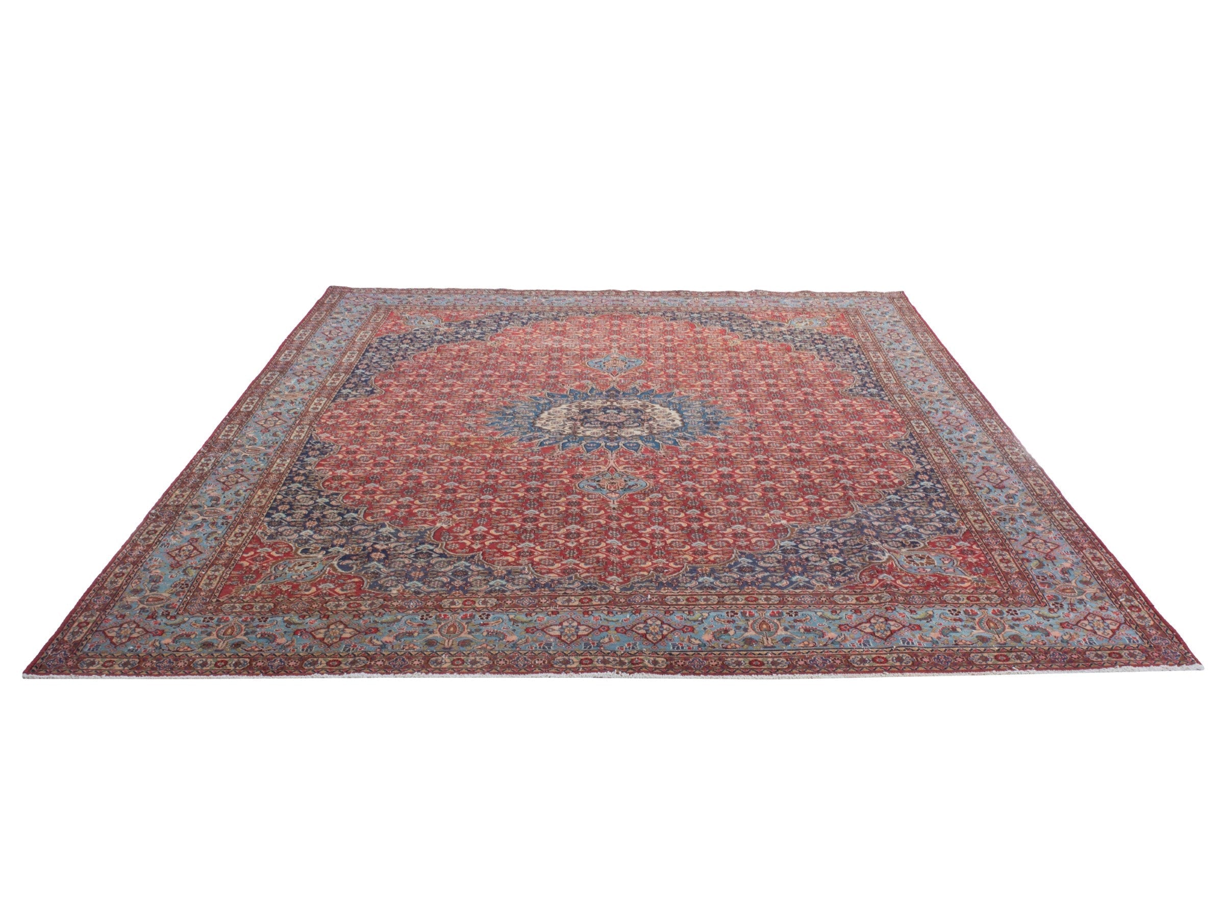Persian Birjand oversized rug in rust and slate, view 2 of 22