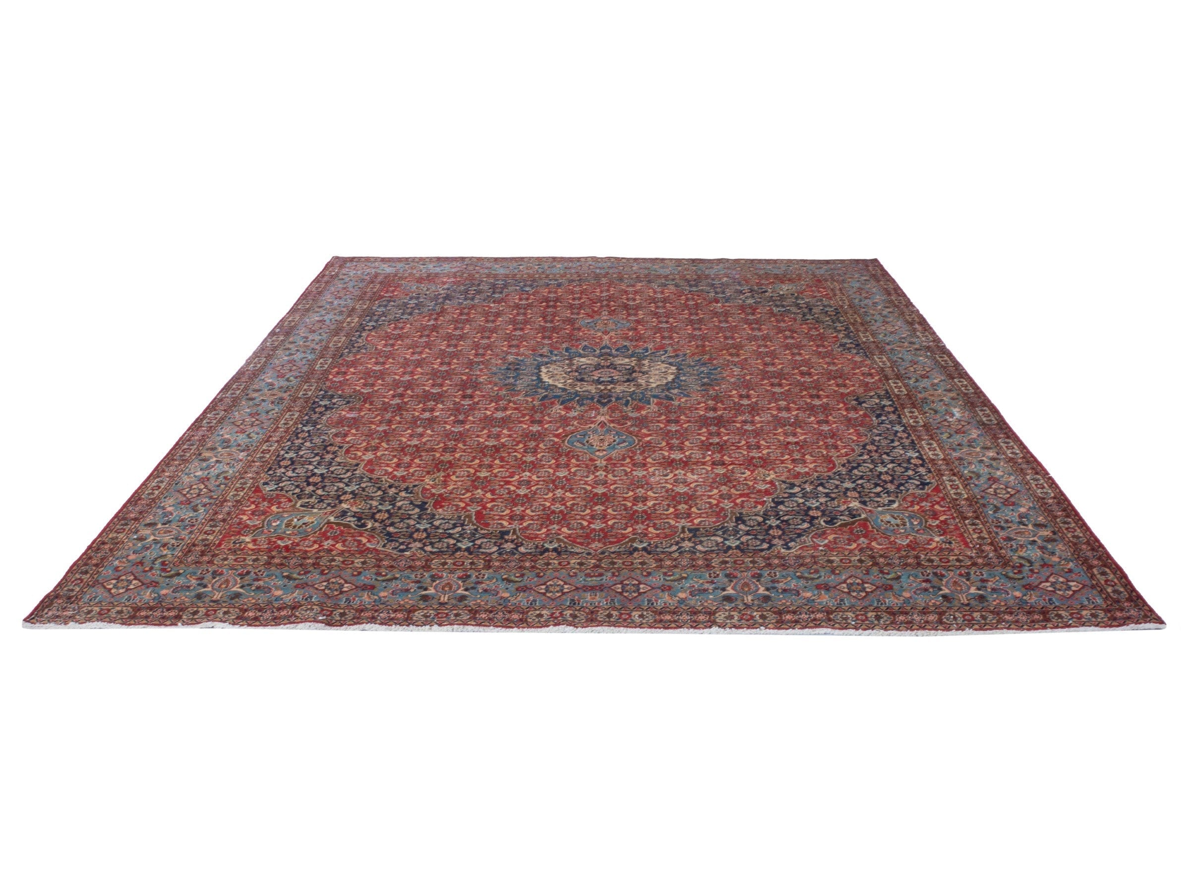 Persian Birjand oversized rug in rust and slate, view 3 of 22