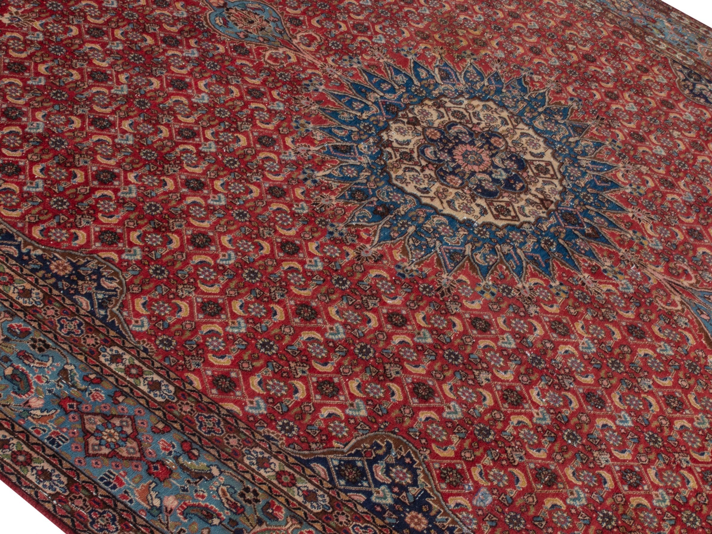 Persian Birjand oversized rug in rust and slate, view 4 of 22