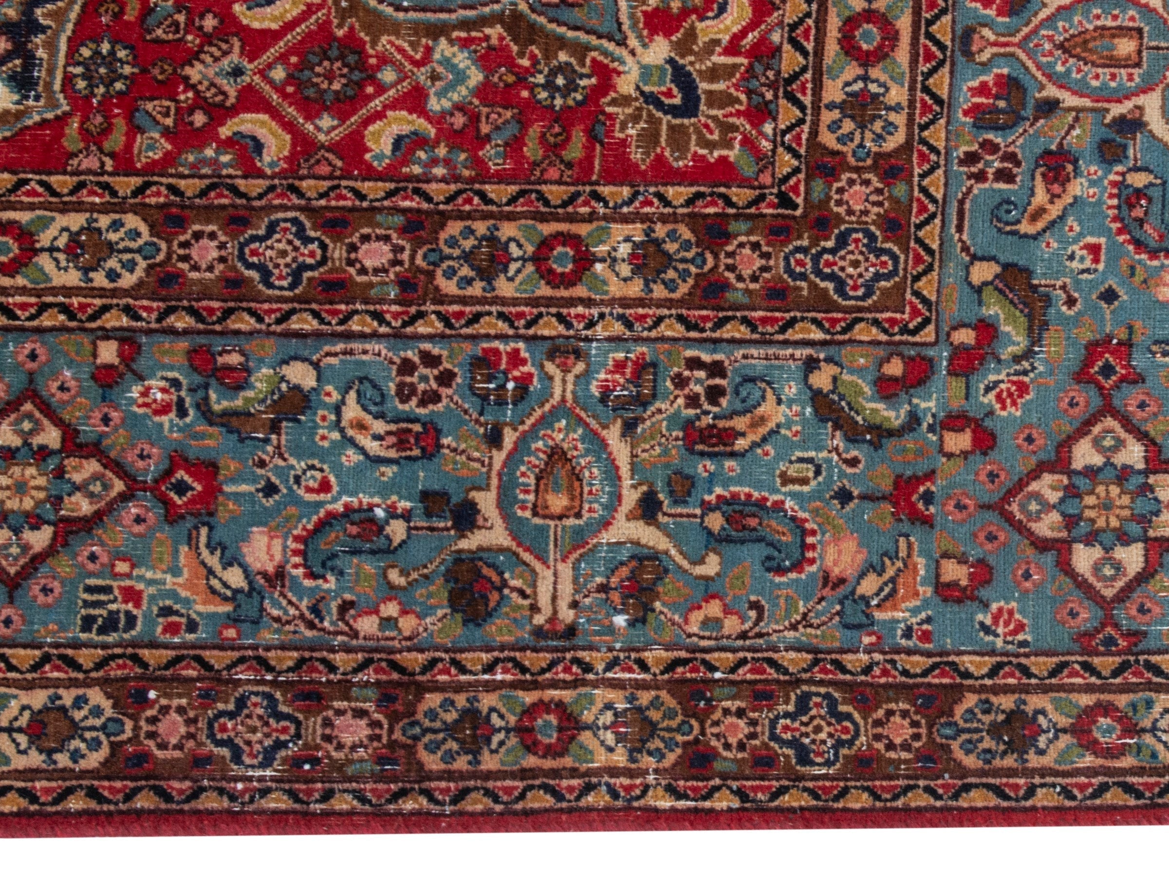 Persian Birjand oversized rug in rust and slate, view 10 of 22