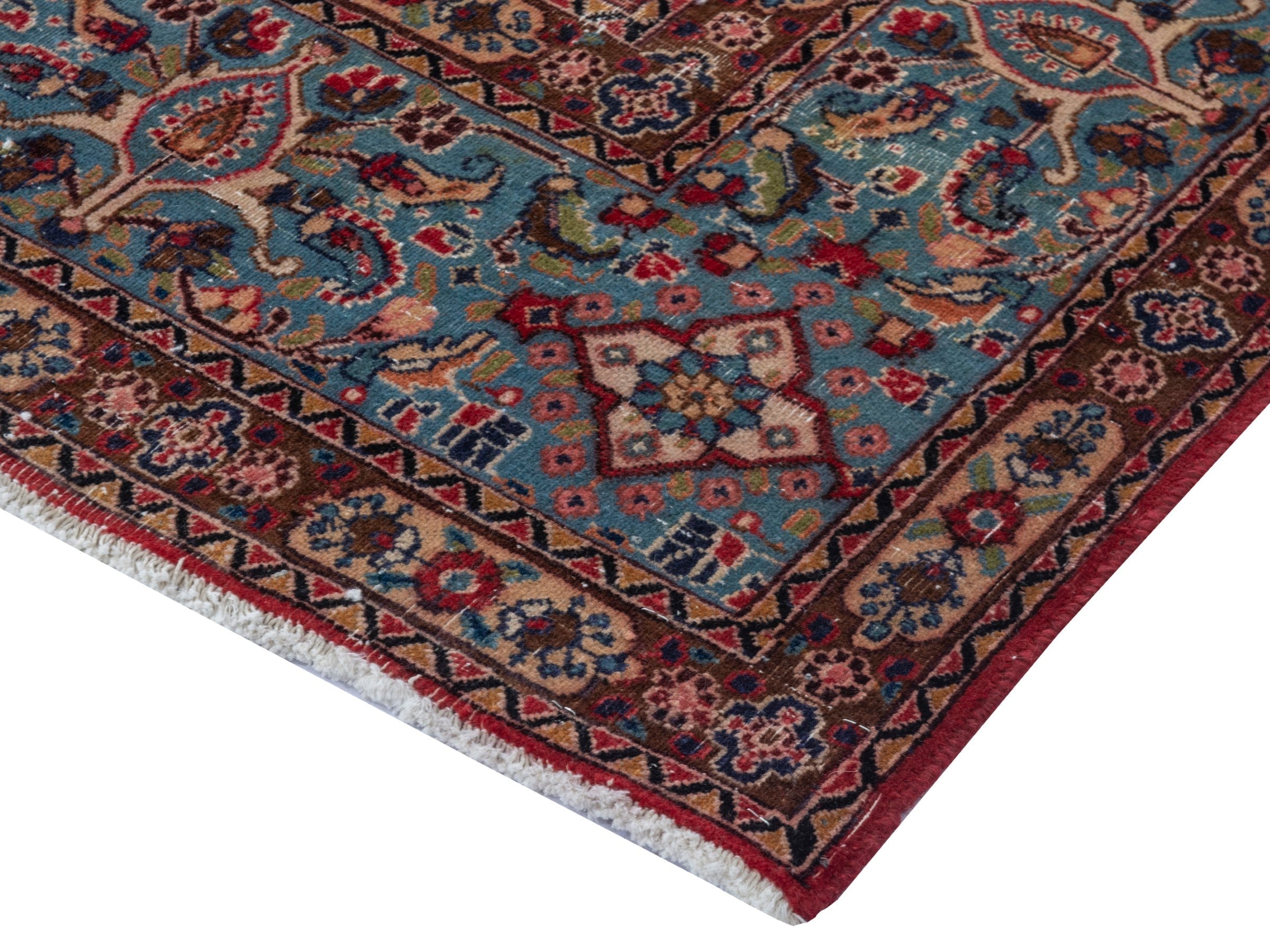 Persian Birjand oversized rug in rust and slate, view 5 of 22
