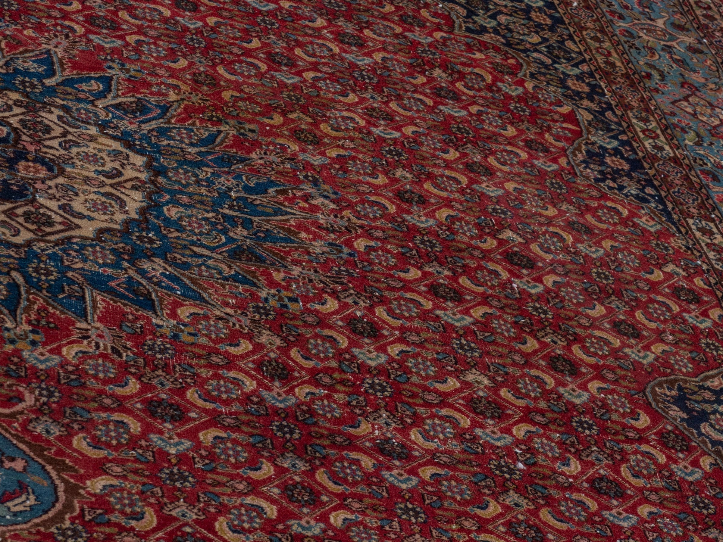 Persian Birjand oversized rug in rust and slate, view 9 of 22