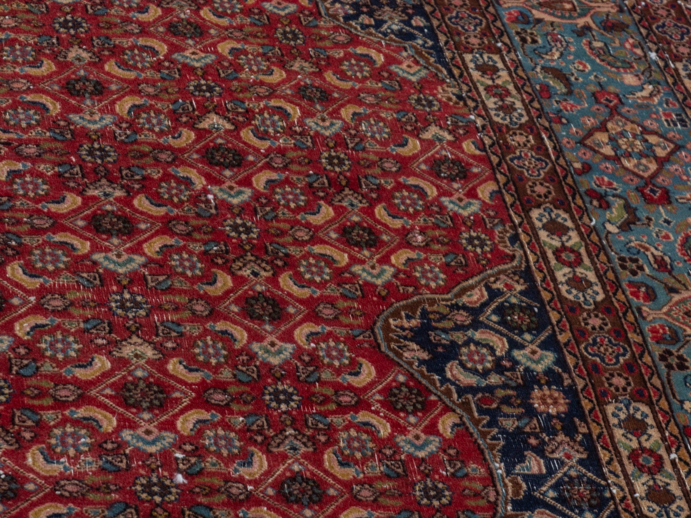 Persian Birjand oversized rug in rust and slate, view 6 of 22