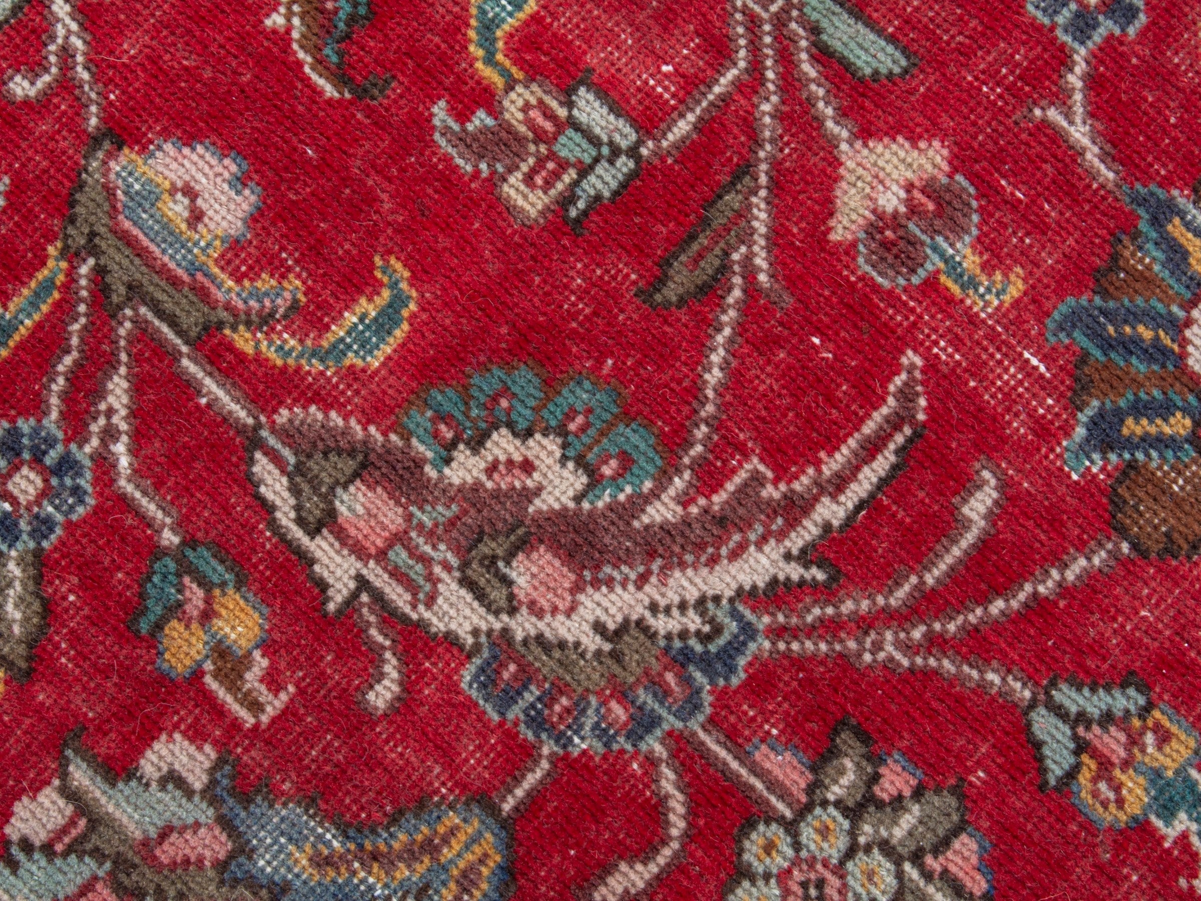 Persian Tabriz oversized rug in deep red and ivory, view 15 of 20
