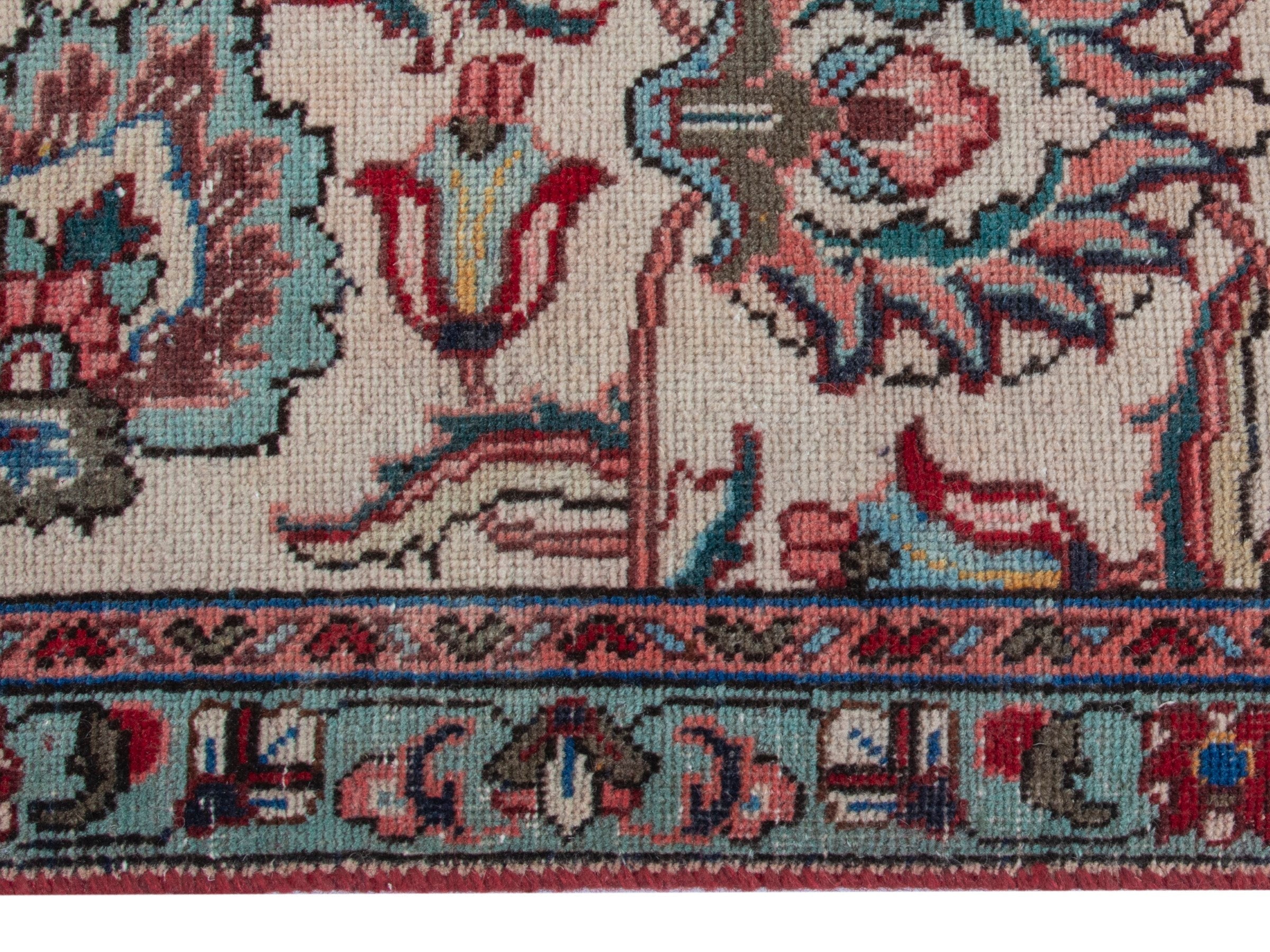 Persian Tabriz oversized rug in deep red and ivory, view 10 of 20