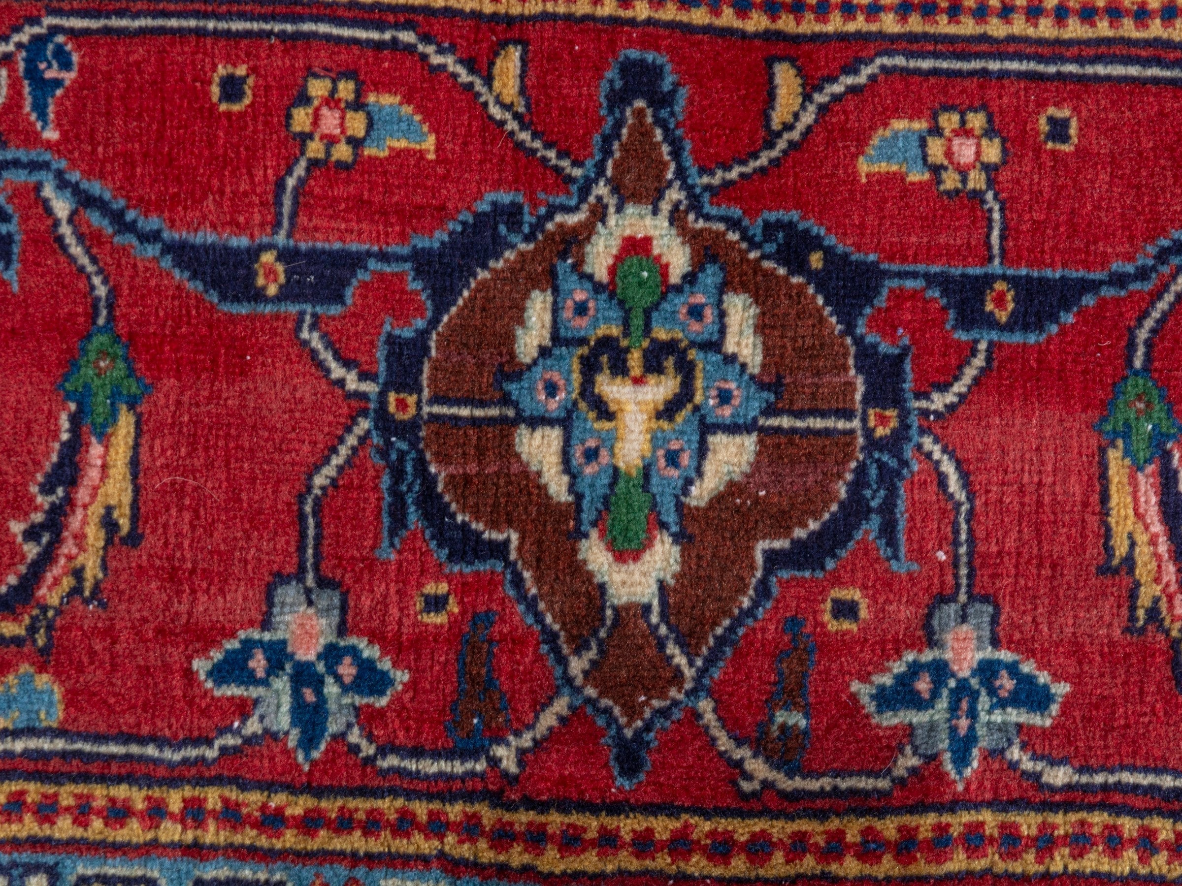 Persian Mahal oversized rug in navy and deep red, view 12 of 28