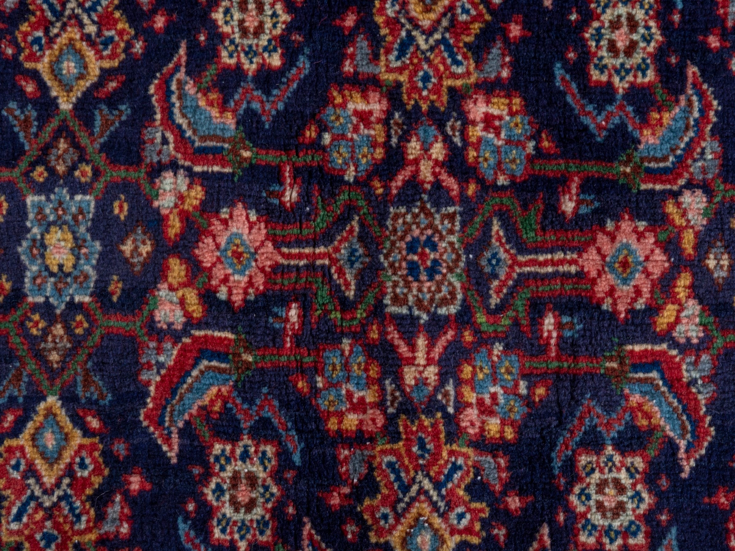 Persian Mahal oversized rug in navy and deep red, view 13 of 28