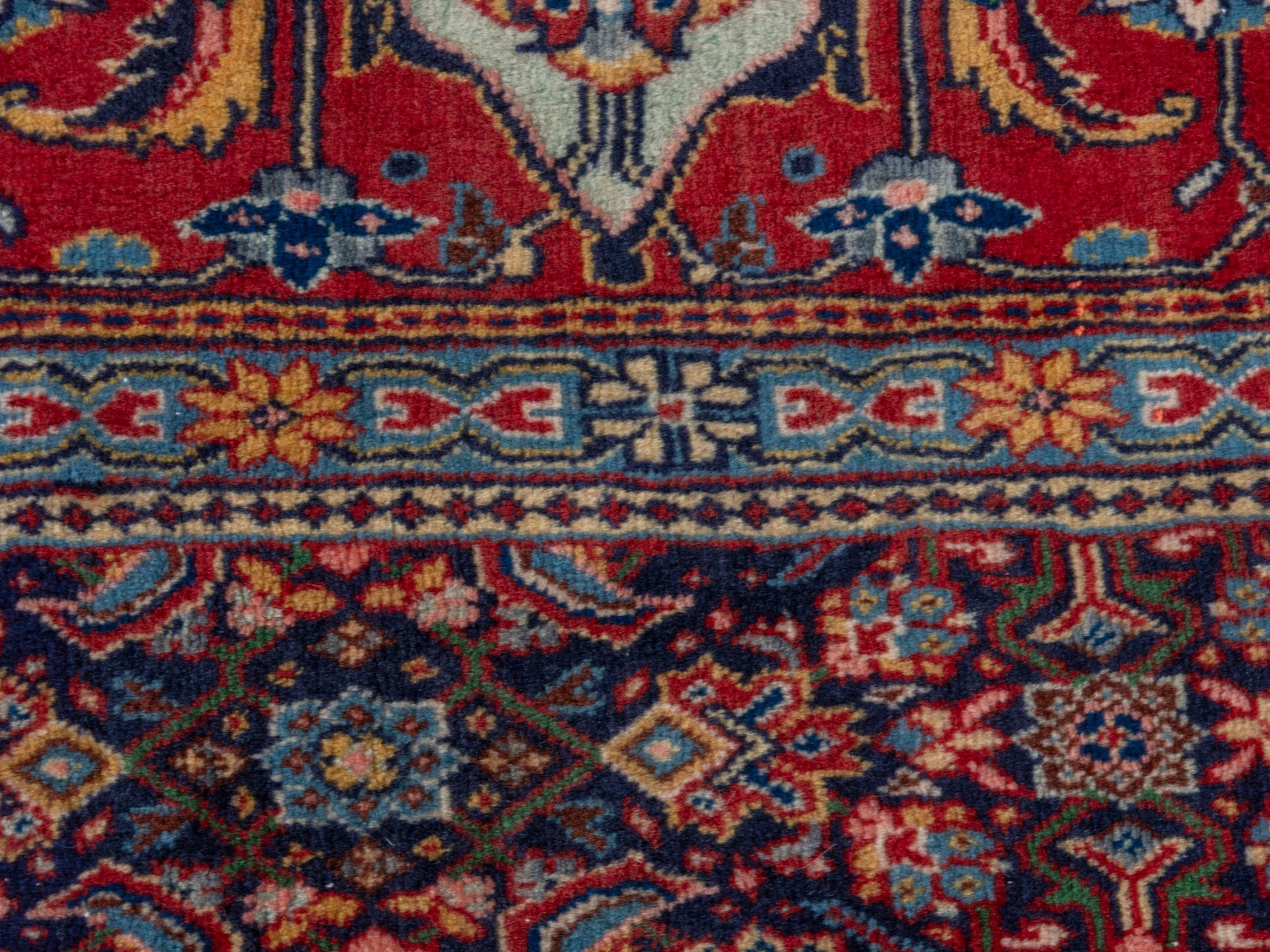 Persian Mahal oversized rug in navy and deep red, view 15 of 28