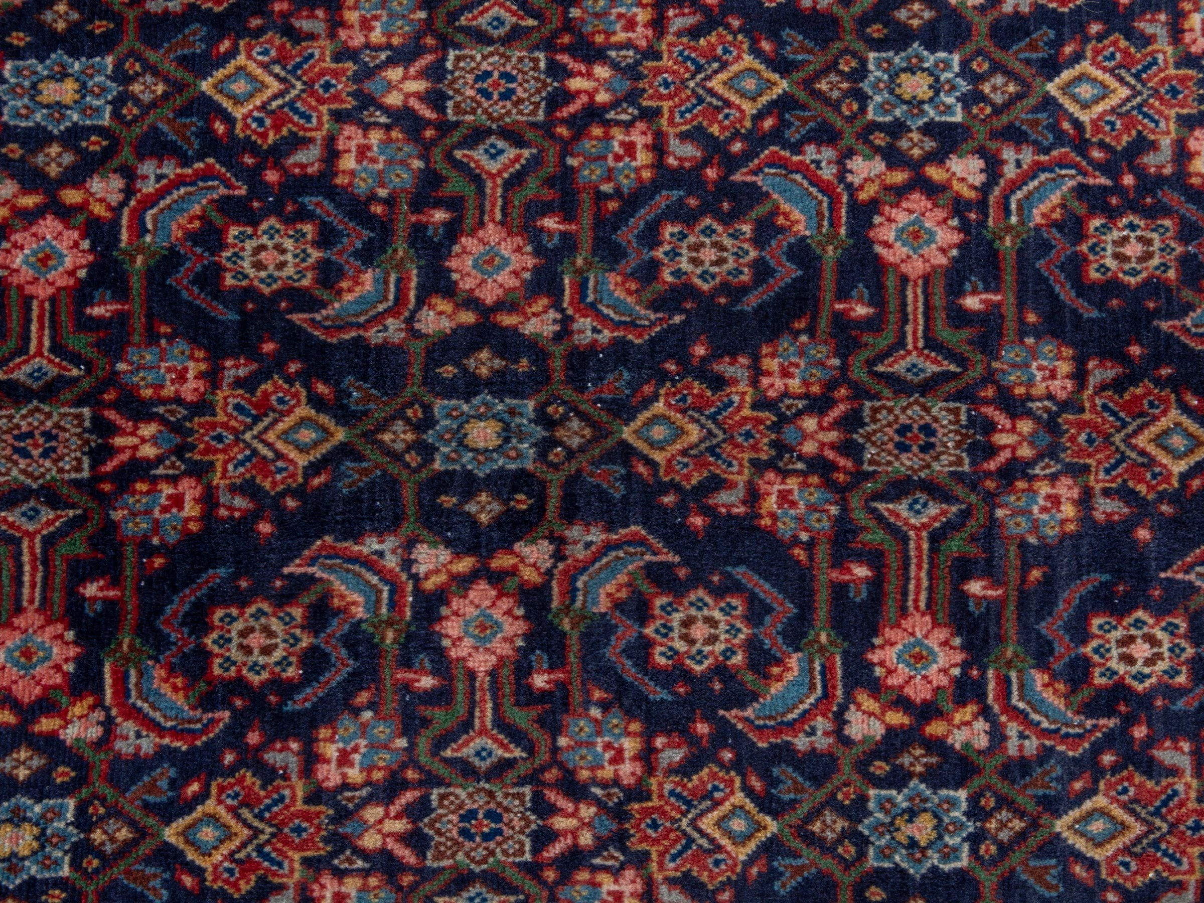 Persian Mahal oversized rug in navy and deep red, view 16 of 28
