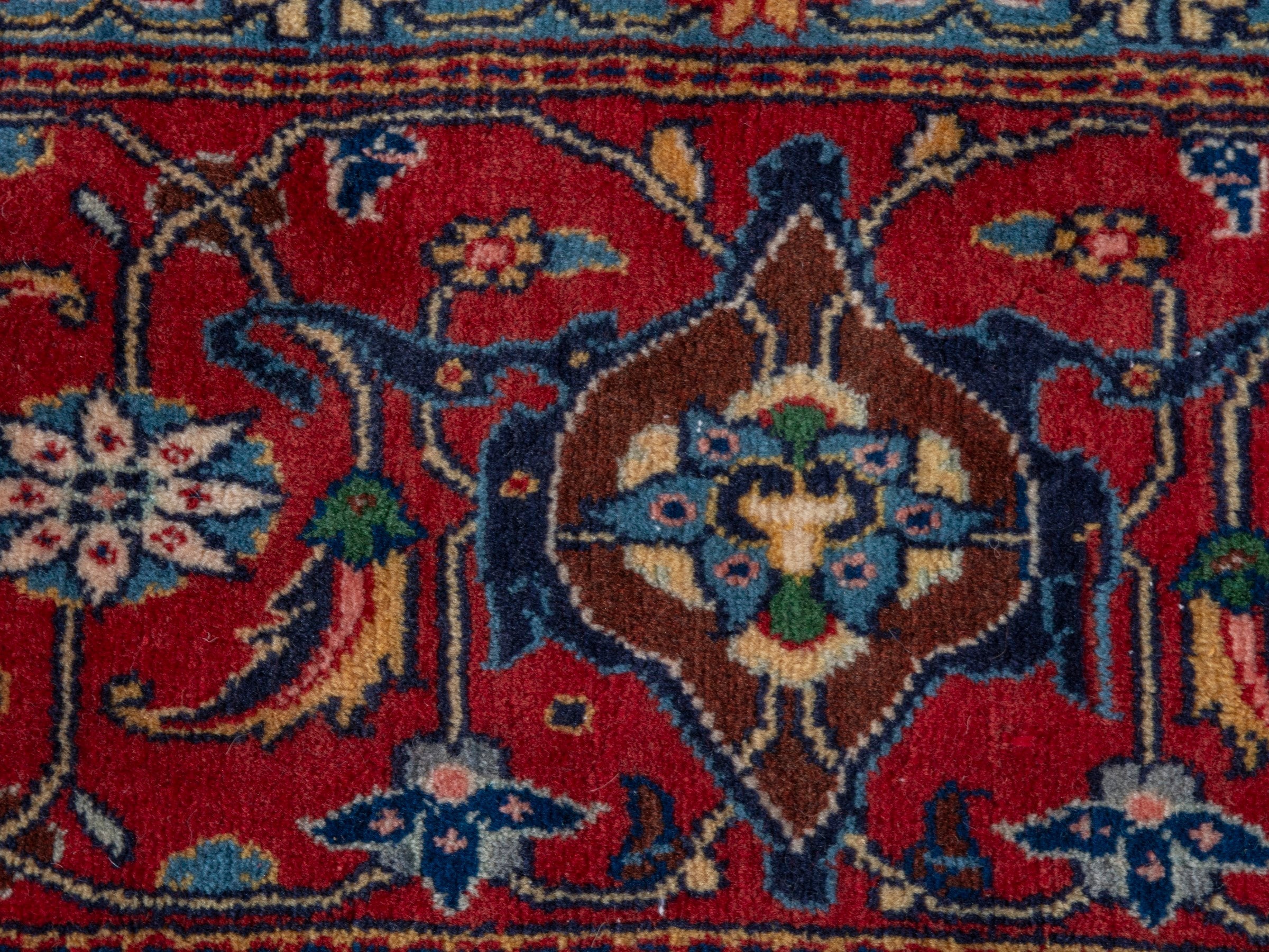 Persian Mahal oversized rug in navy and deep red, view 17 of 28