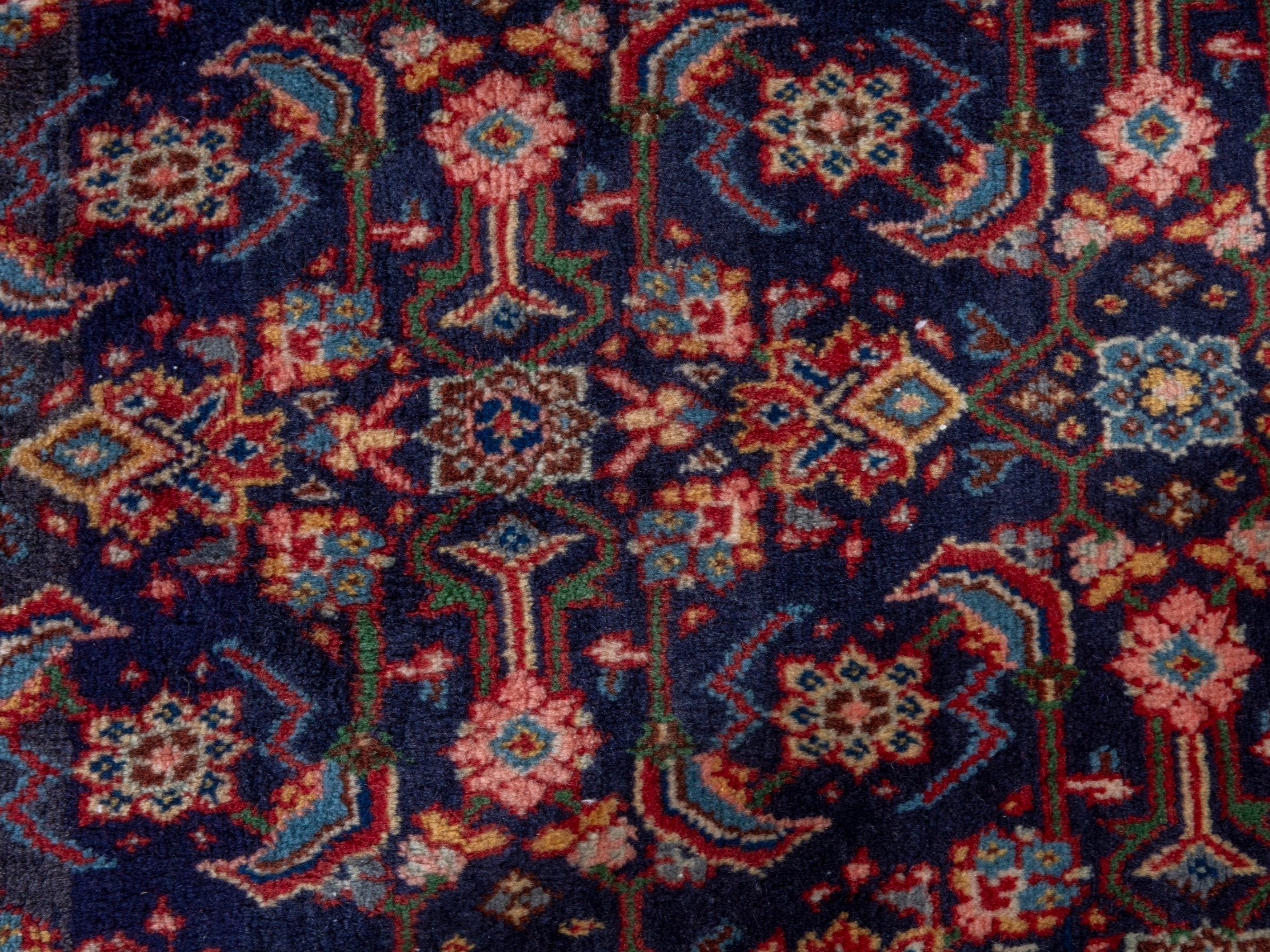Persian Mahal oversized rug in navy and deep red, view 22 of 28