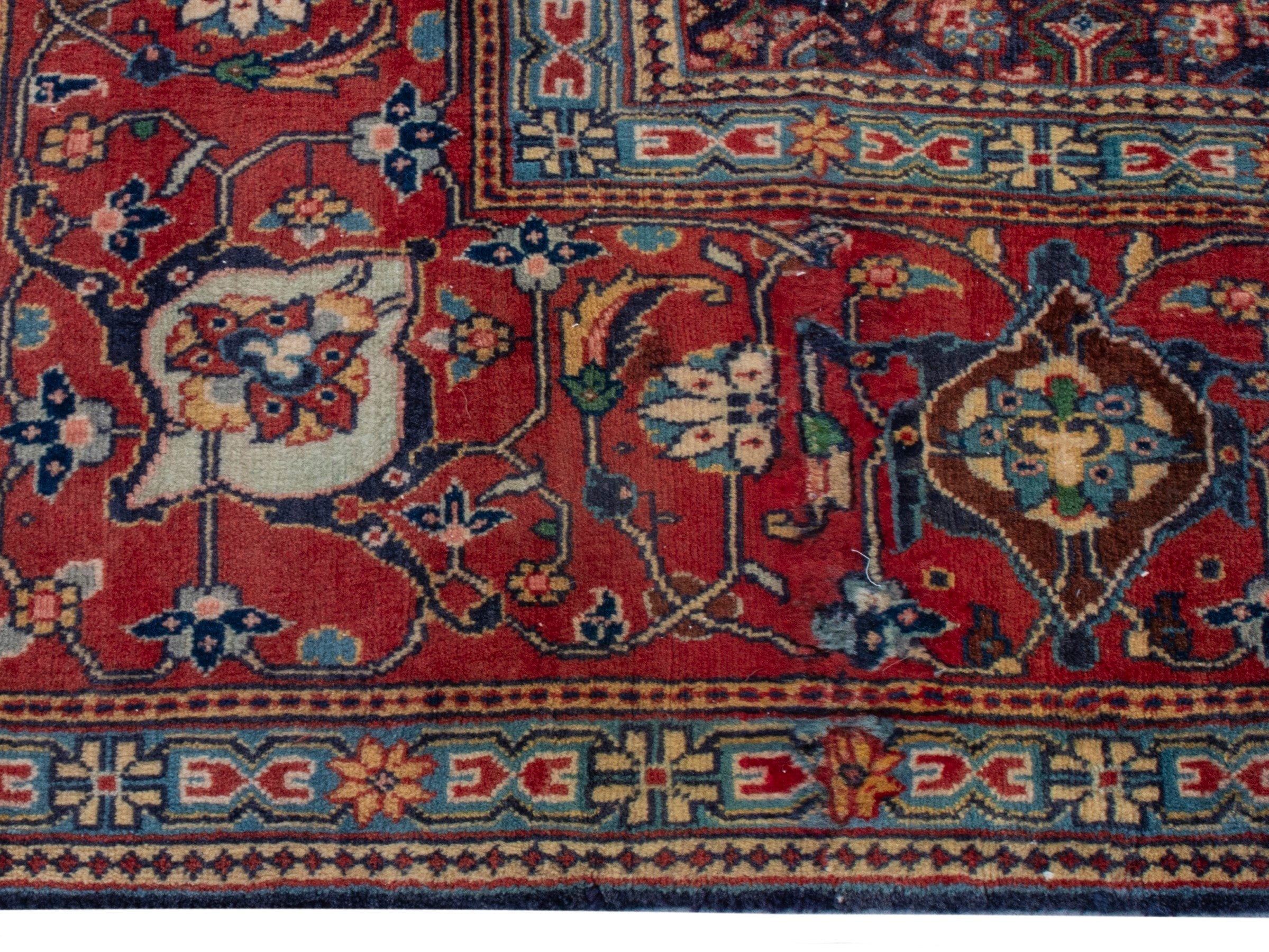 Persian Mahal oversized rug in navy and deep red, view 10 of 28