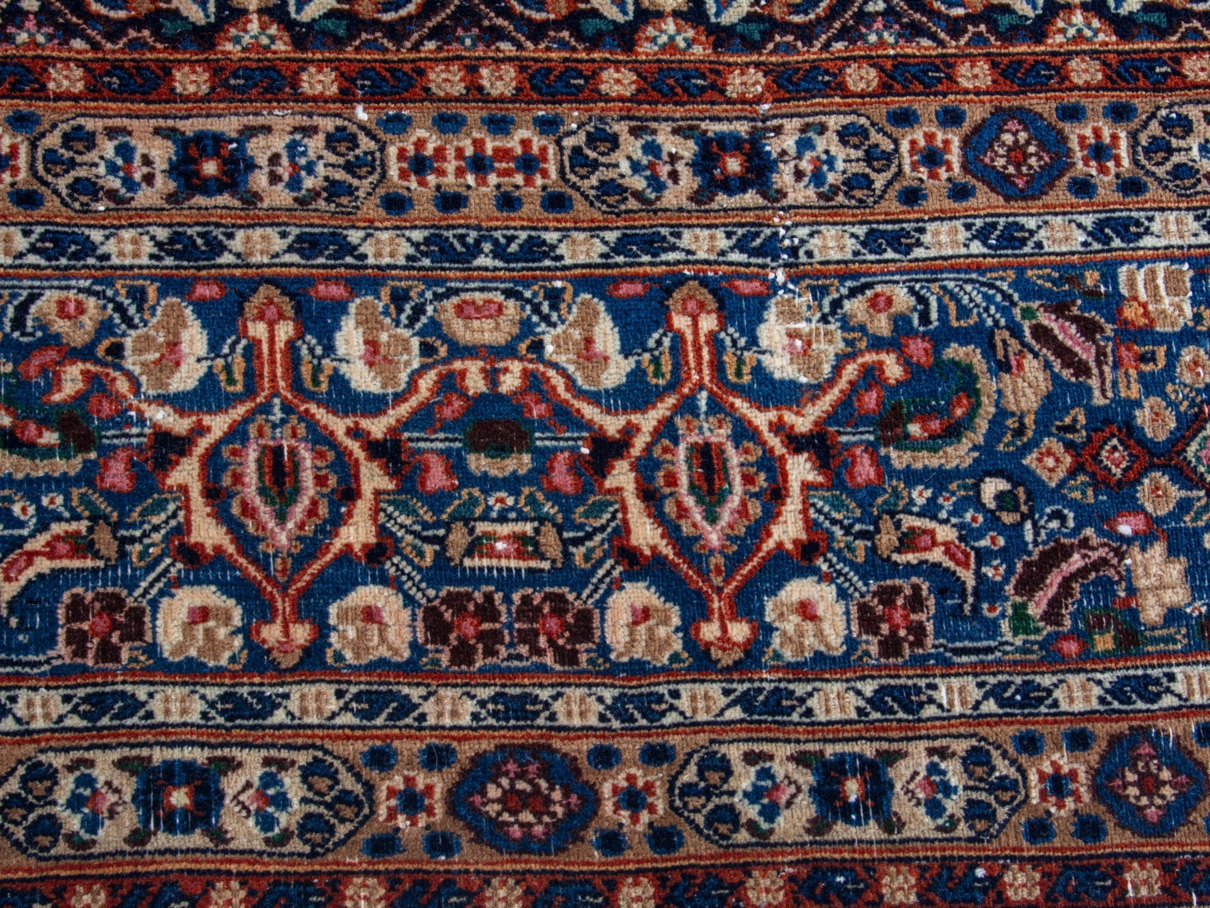 Persian Birjand oversized rug in rust and navy, view 12 of 22