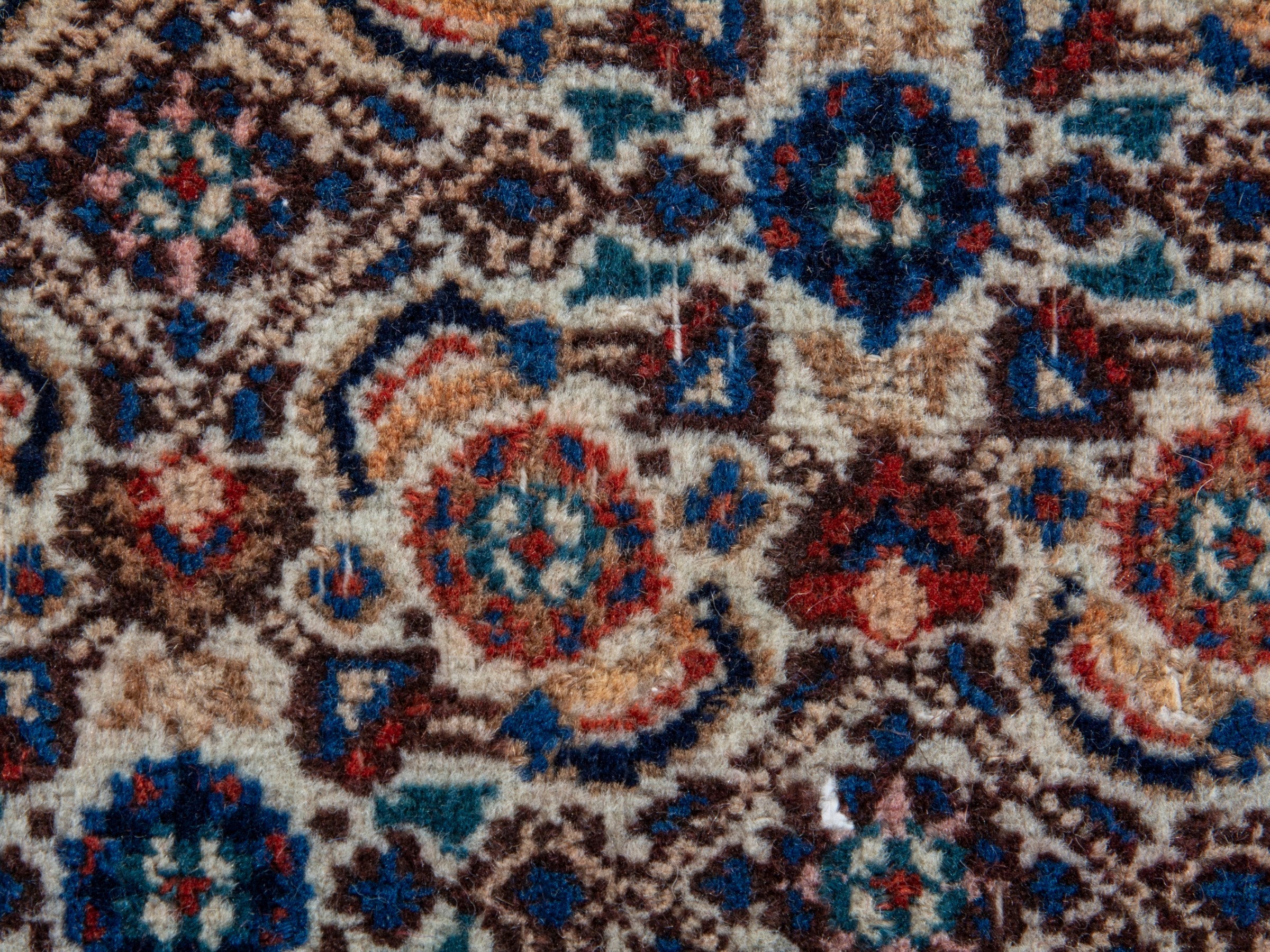 Persian Birjand oversized rug in rust and navy, view 14 of 22