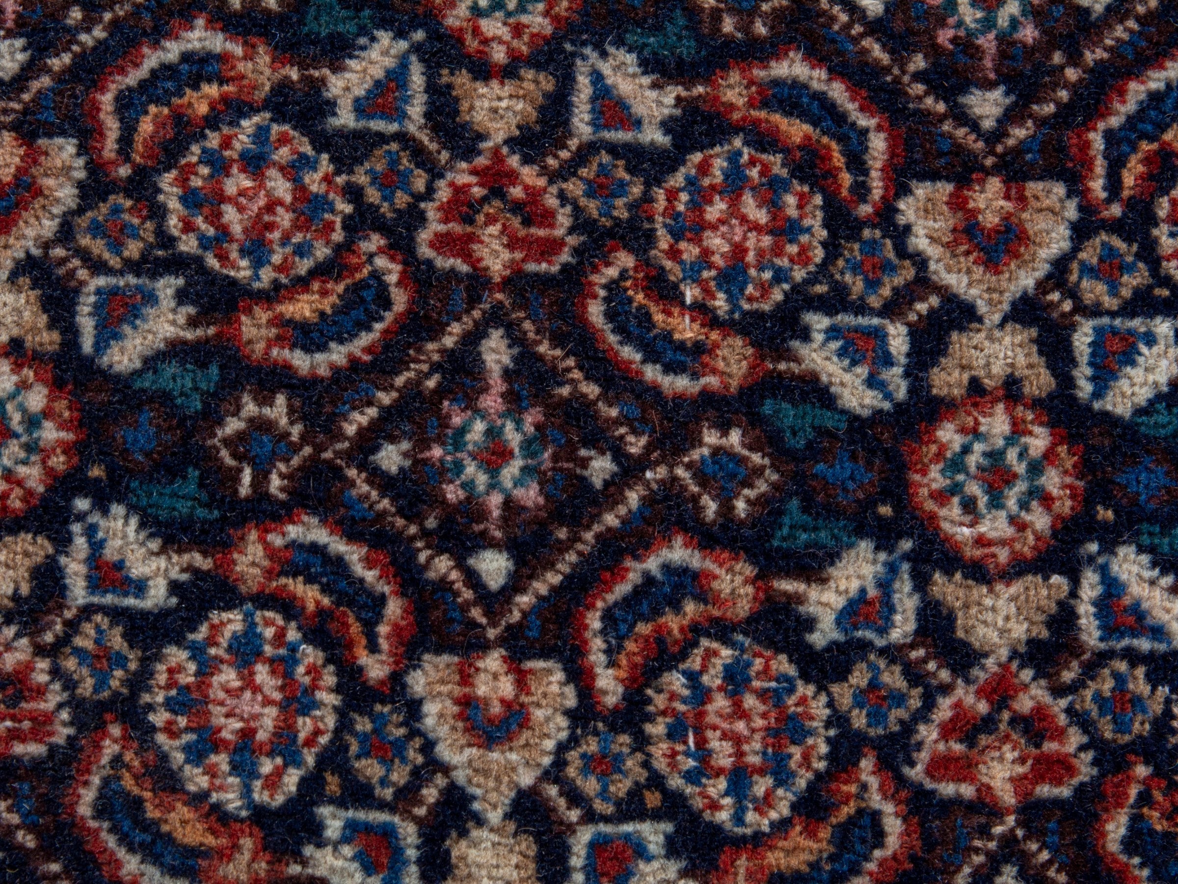 Persian Birjand oversized rug in rust and navy, view 15 of 22