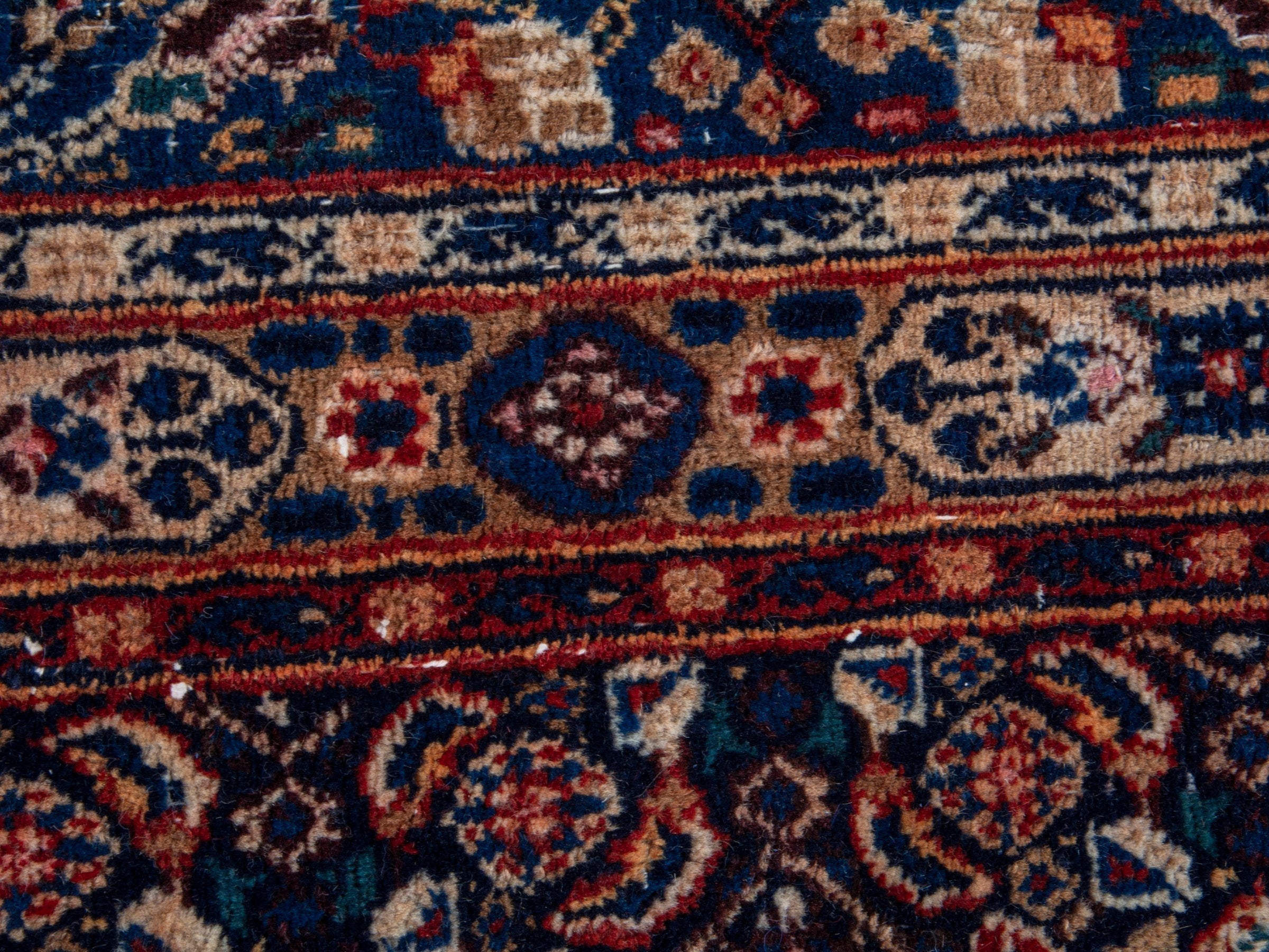 Persian Birjand oversized rug in rust and navy, view 16 of 22