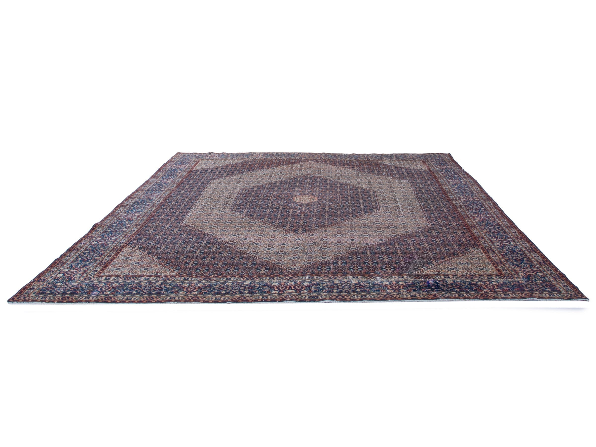 Persian Birjand oversized rug in rust and navy, view 2 of 22