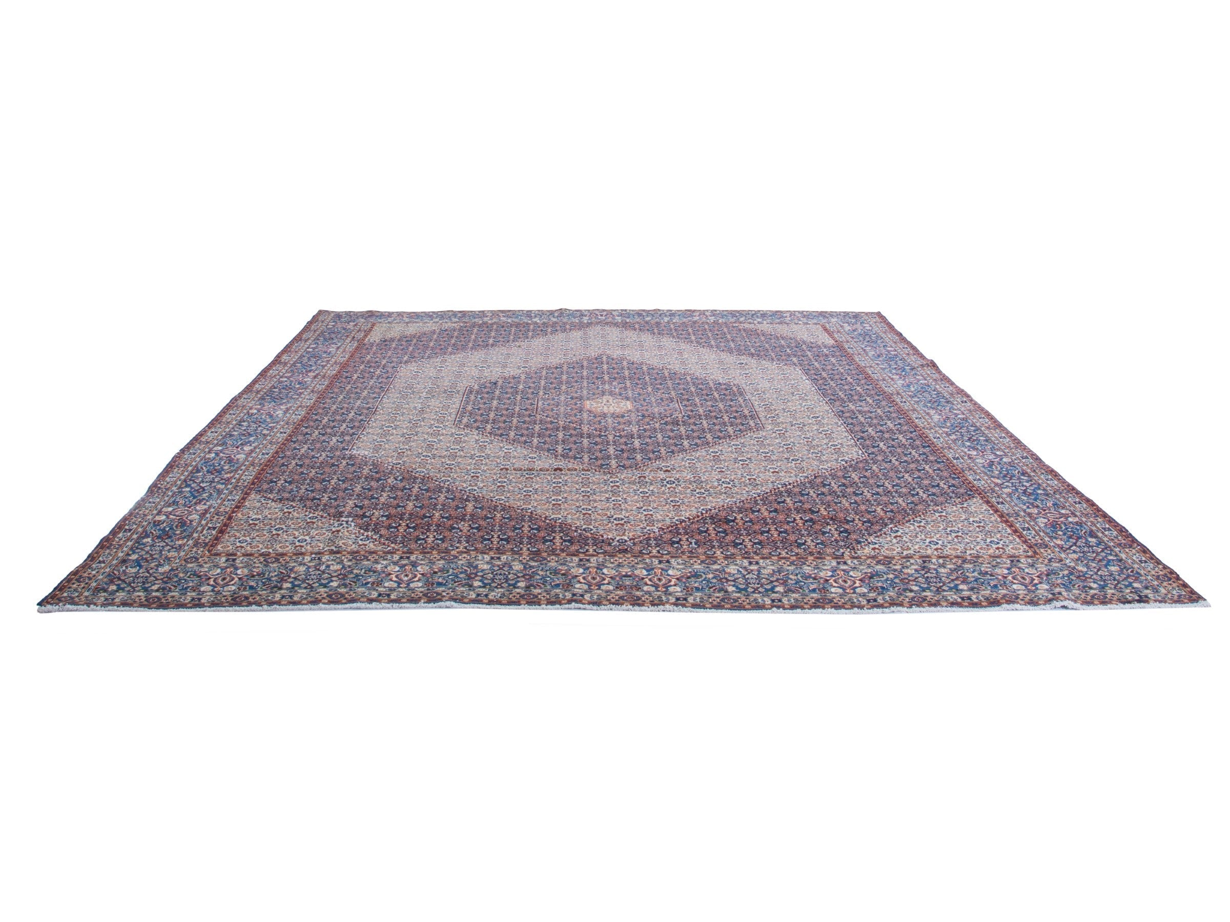 Persian Birjand oversized rug in rust and navy, view 3 of 22