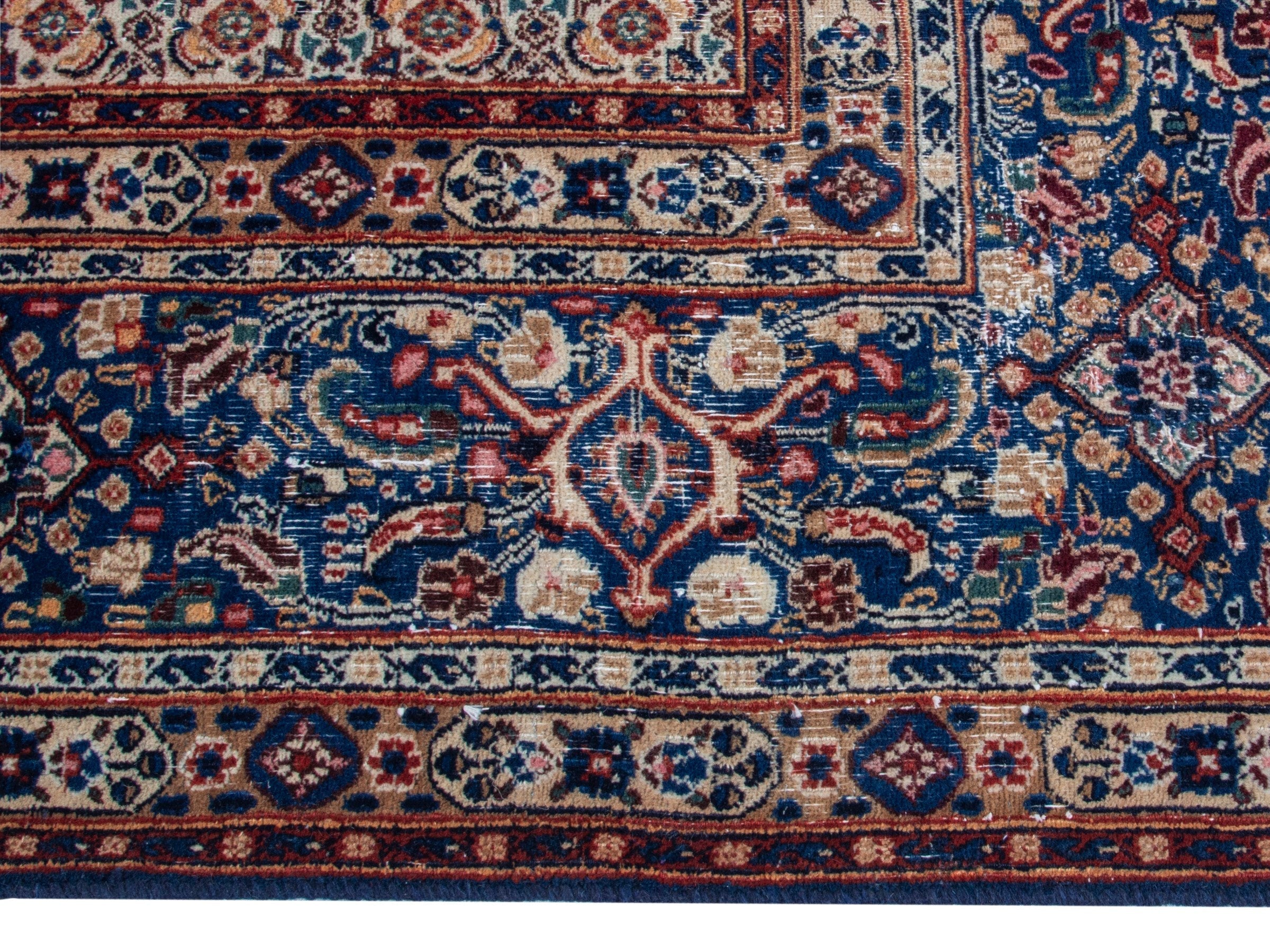 Persian Birjand oversized rug in rust and navy, view 5 of 22