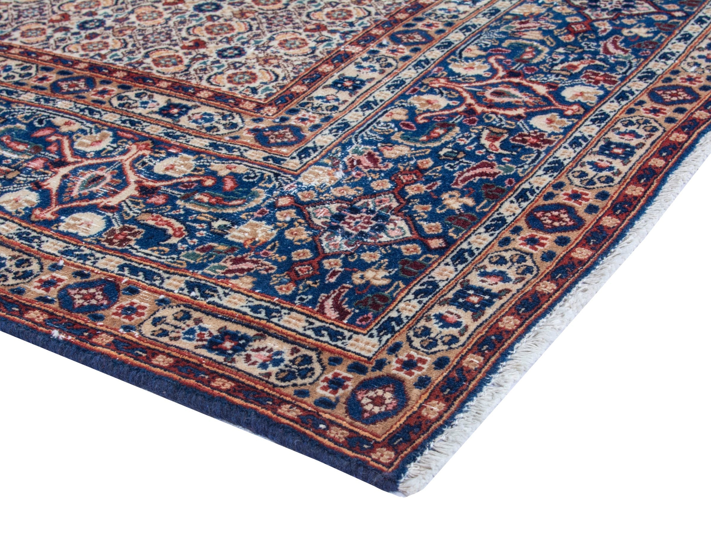Persian Birjand oversized rug in rust and navy, view 9 of 22