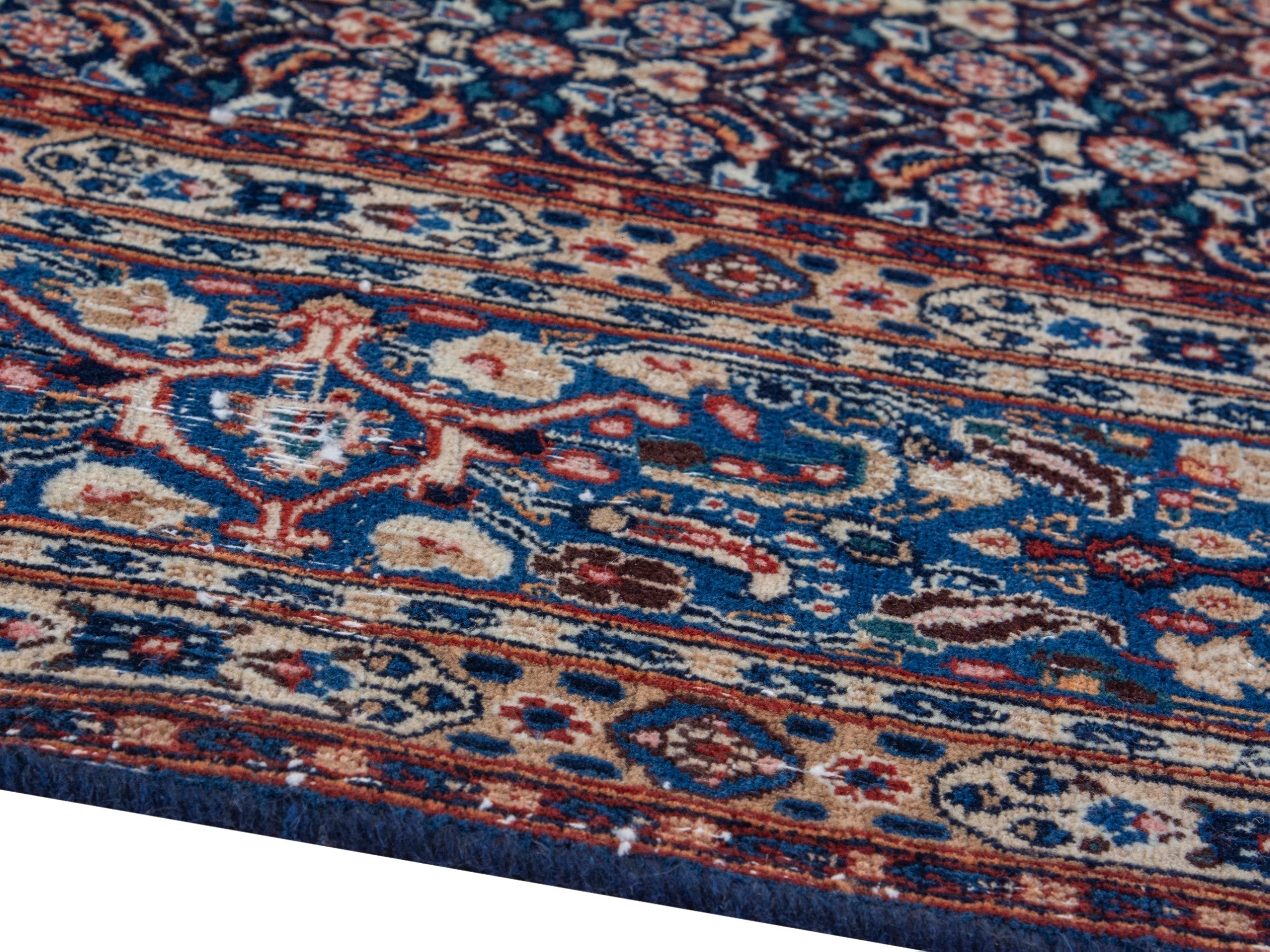 Persian Birjand oversized rug in rust and navy, view 7 of 22