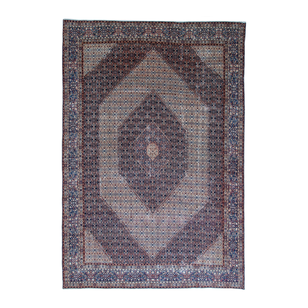 Persian Birjand oversized rug in rust and navy, 9'11" x 13'6"