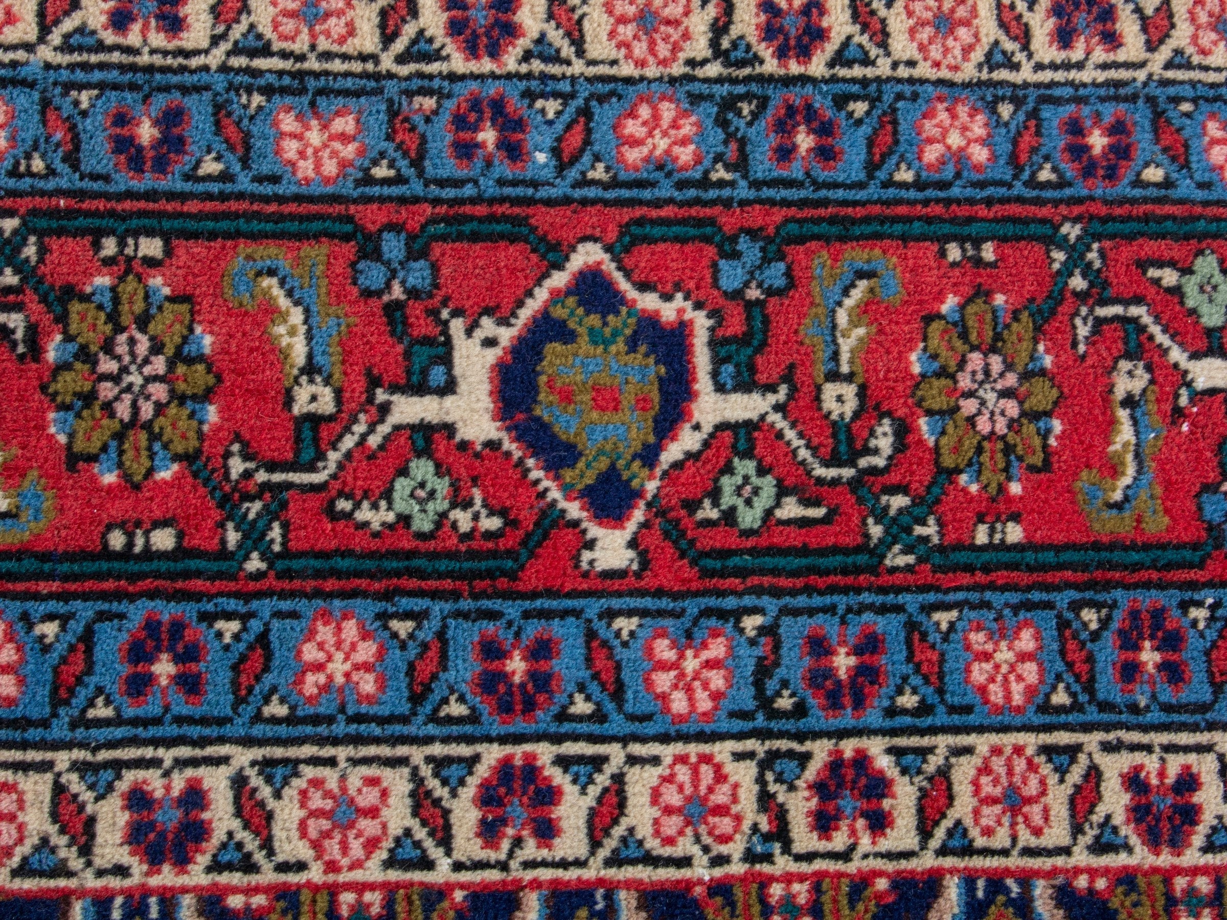 Persian Ardabil area rug in burgundy and deep red, view 11 of 19
