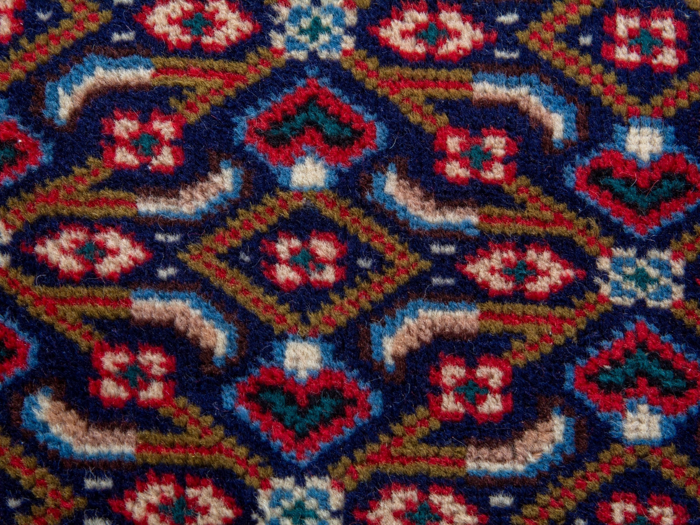 Persian Ardabil area rug in burgundy and deep red, view 13 of 19