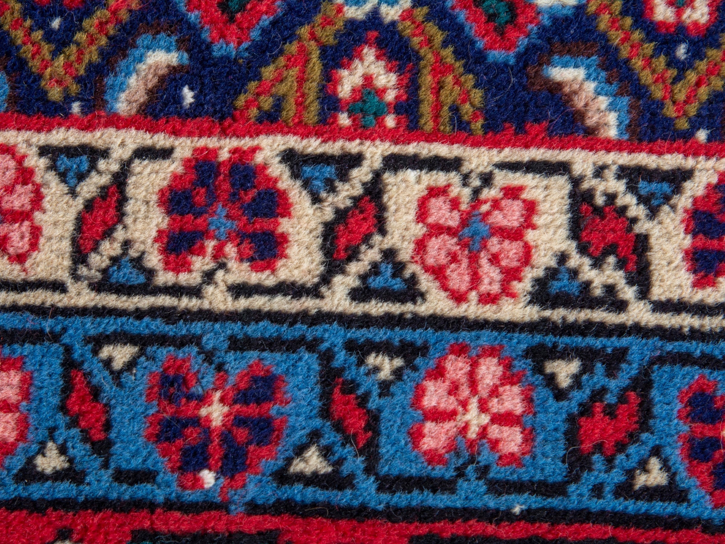 Persian Ardabil area rug in burgundy and deep red, view 14 of 19
