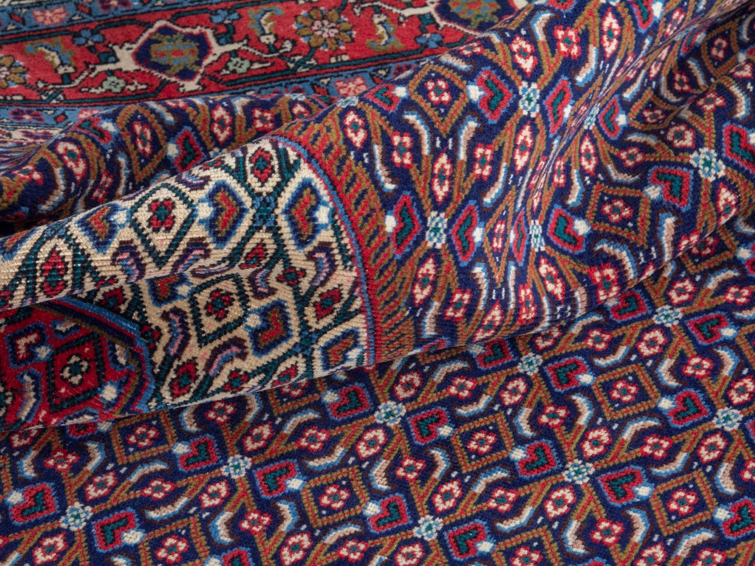 Persian Ardabil area rug in burgundy and deep red, view 15 of 19