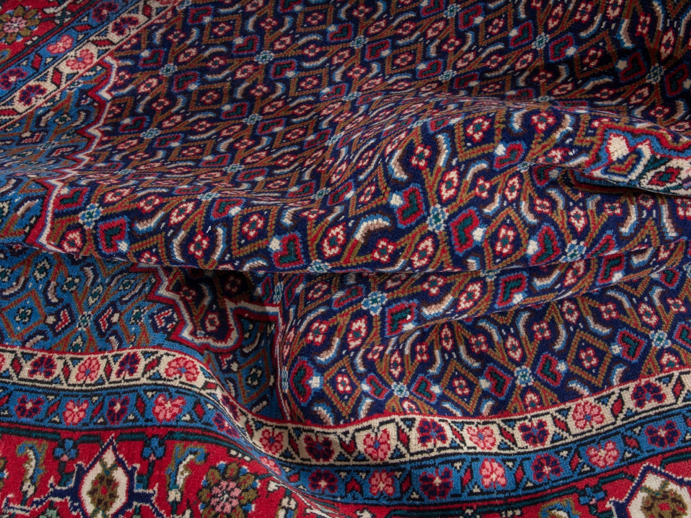 Persian Ardabil area rug in burgundy and deep red, view 16 of 19