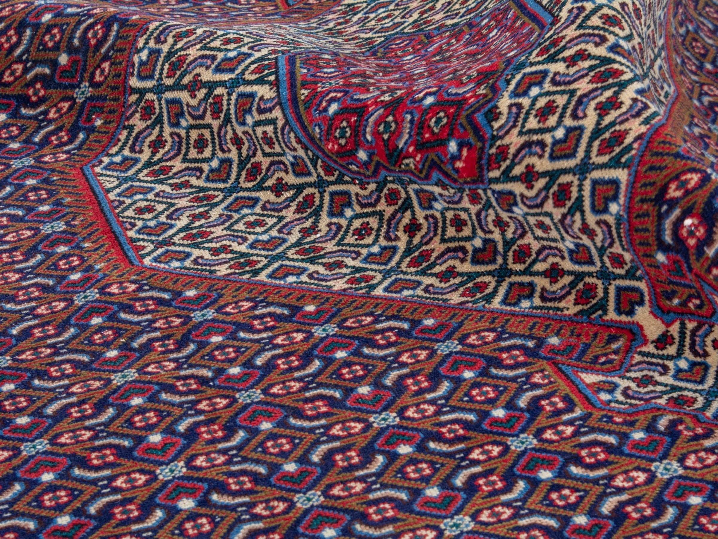 Persian Ardabil area rug in burgundy and deep red, view 18 of 19