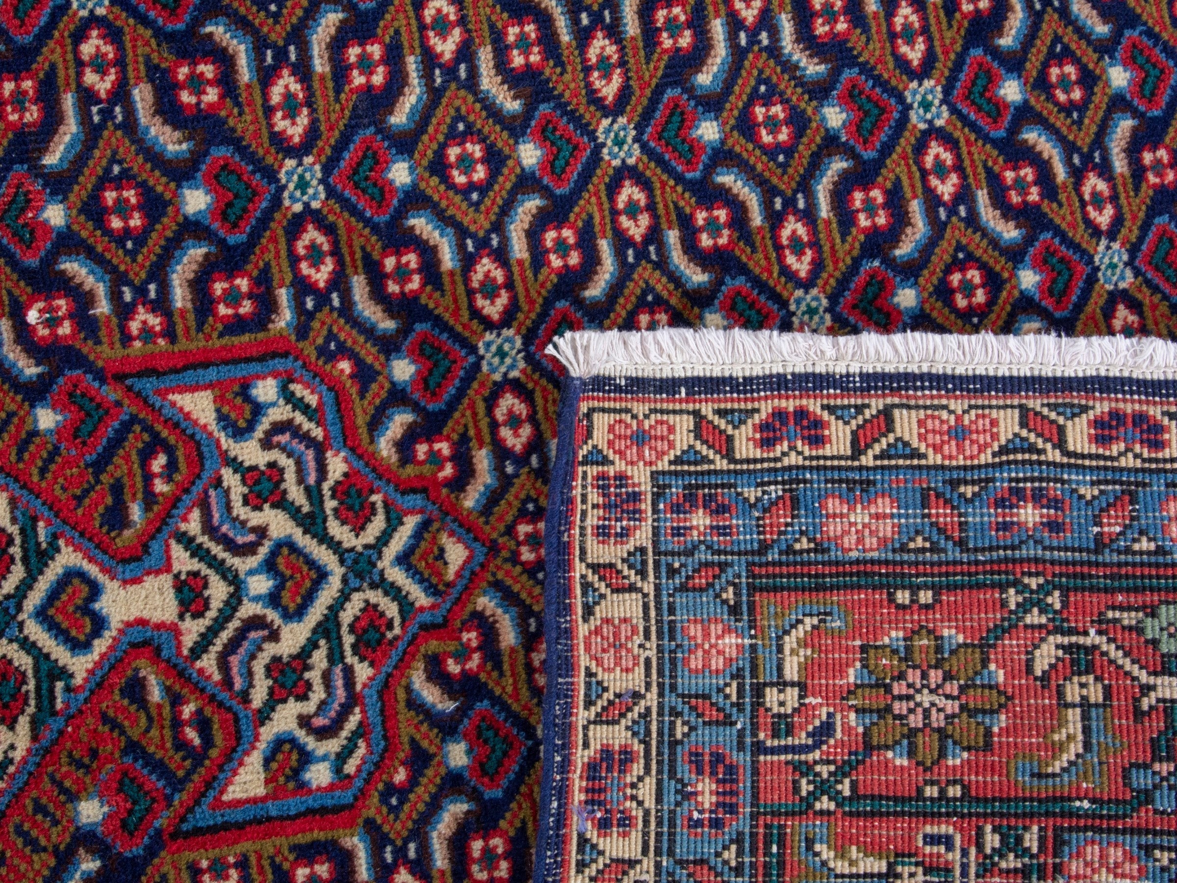 Persian Ardabil area rug in burgundy and deep red, view 19 of 19