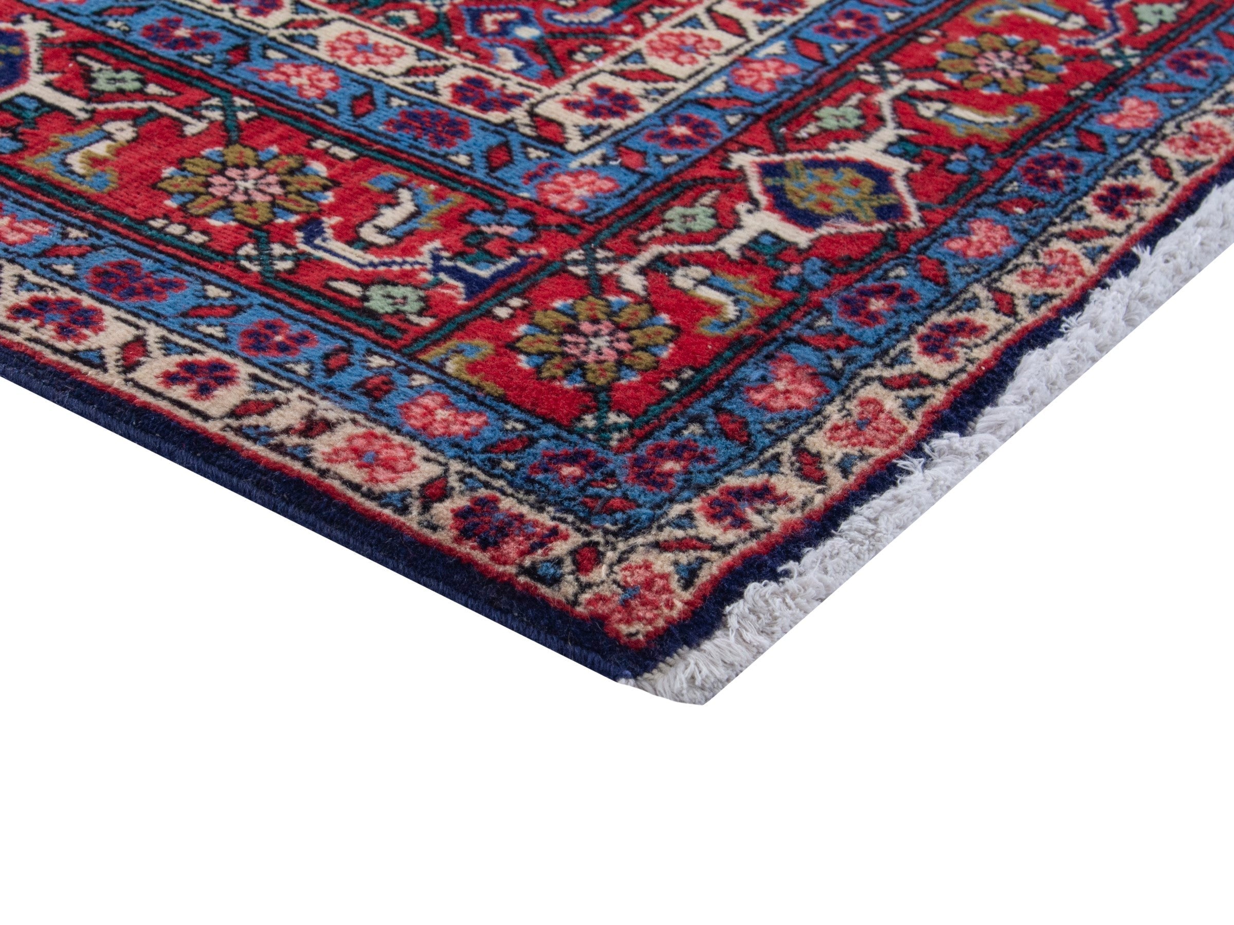 Persian Ardabil area rug in burgundy and deep red, view 5 of 19