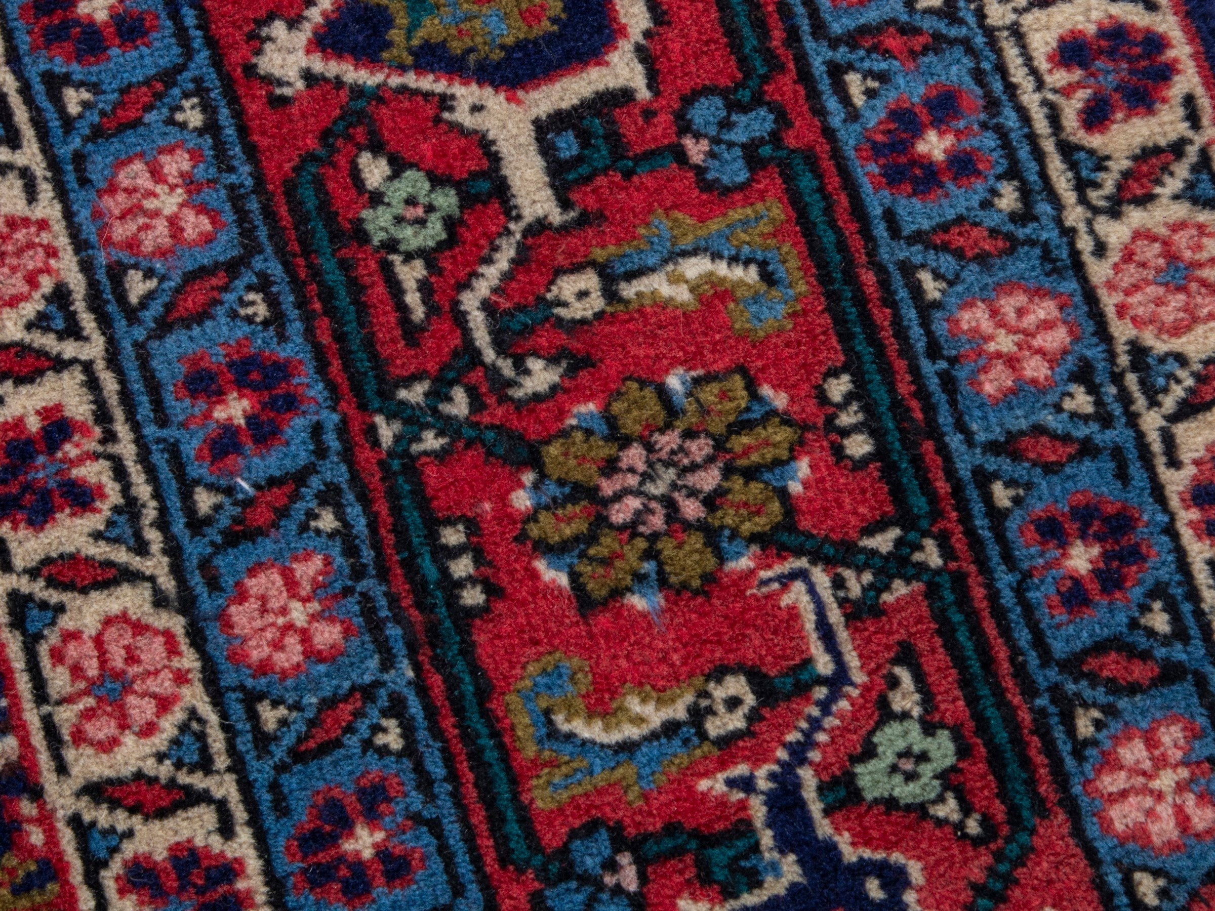 Persian Ardabil area rug in burgundy and deep red, view 9 of 19
