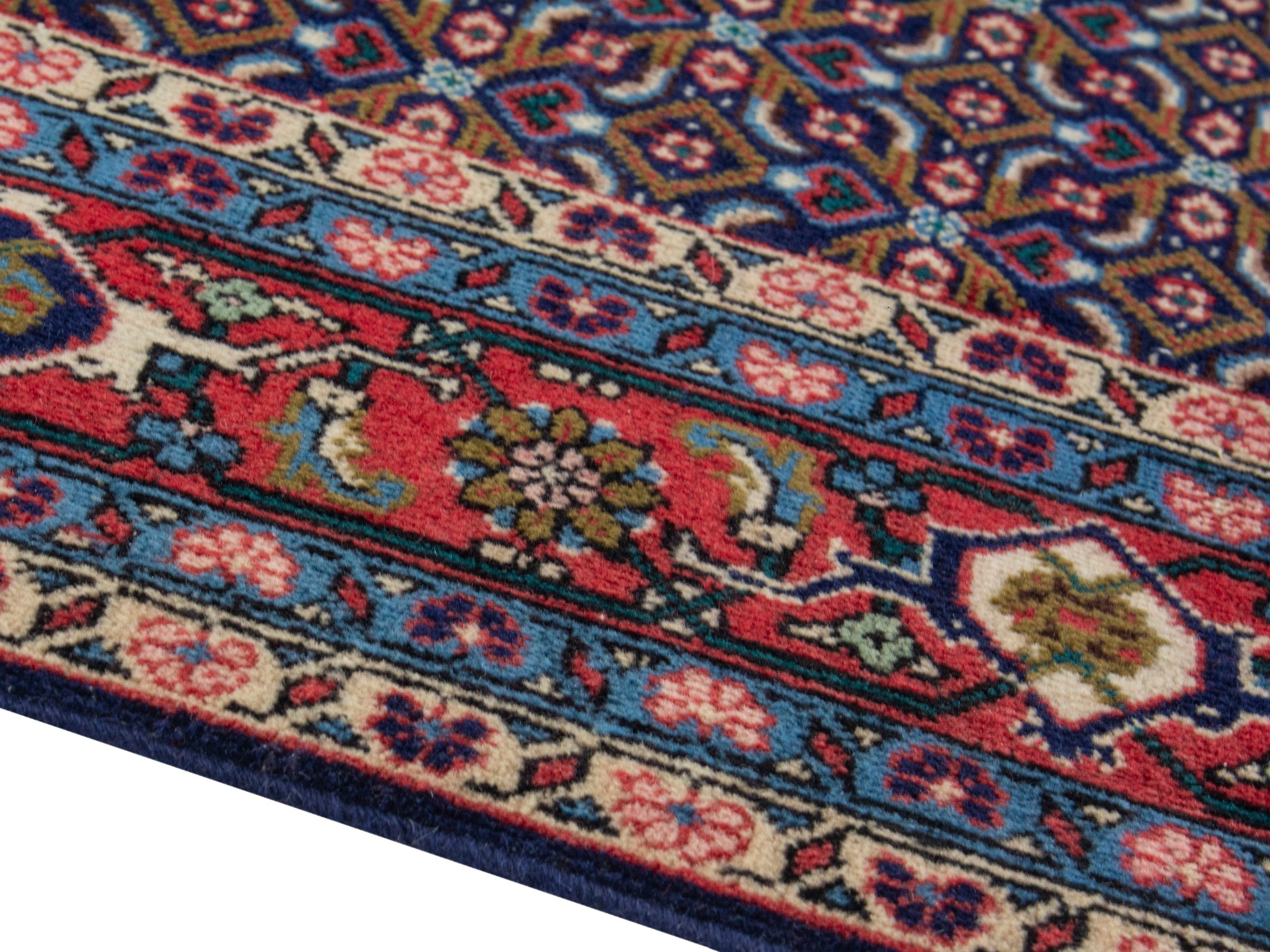 Persian Ardabil area rug in burgundy and deep red, view 6 of 19