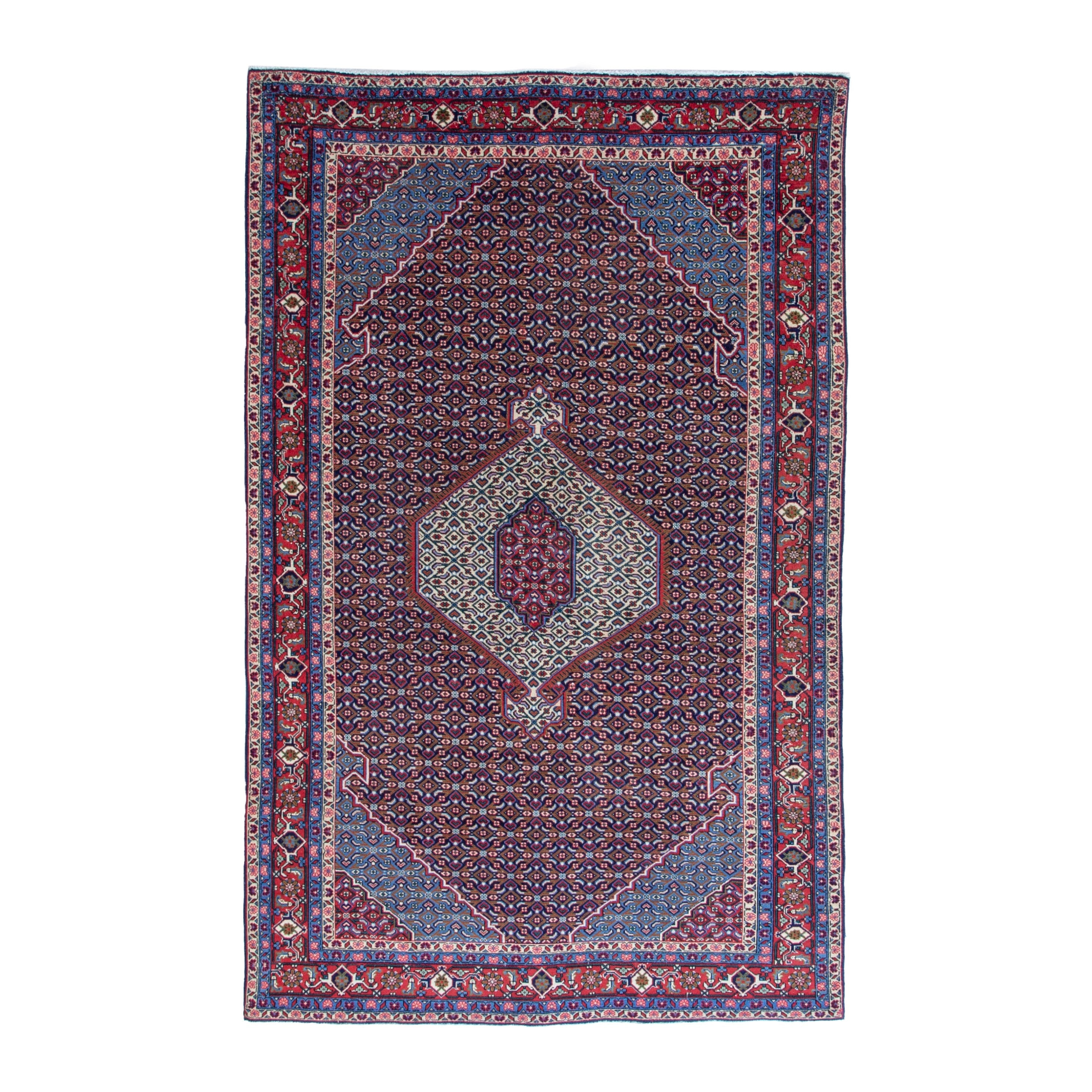 Persian Ardabil area rug in burgundy and deep red, 6'7" x 9'7"