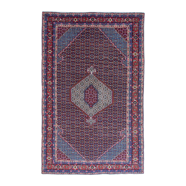 Persian Ardabil area rug in burgundy and deep red, 6'7" x 9'7"