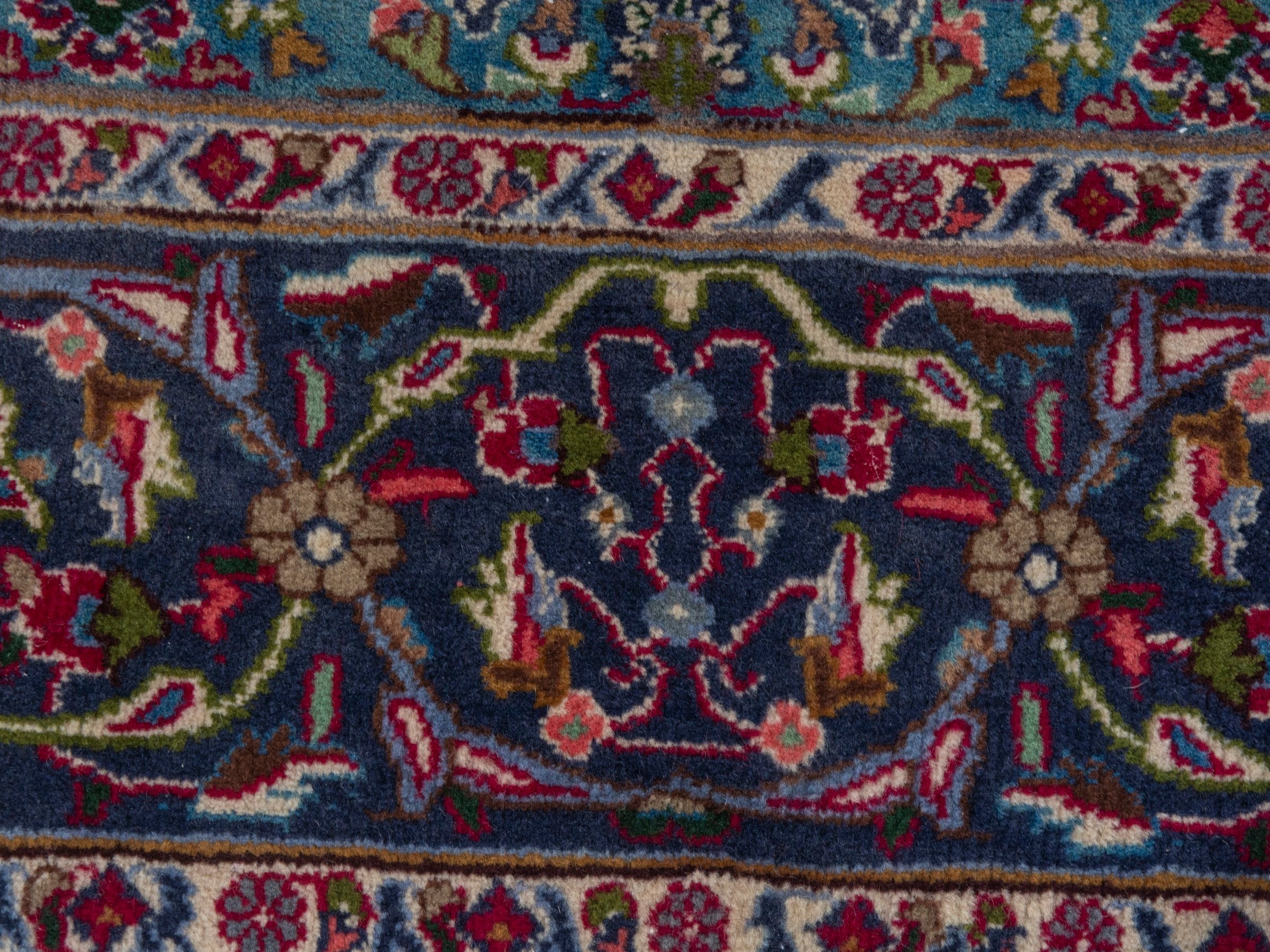 Persian Kashmar oversized rug in deep red and navy, view 11 of 24