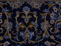 Persian Kashan oversized rug in navy and cream, view 16 of 22