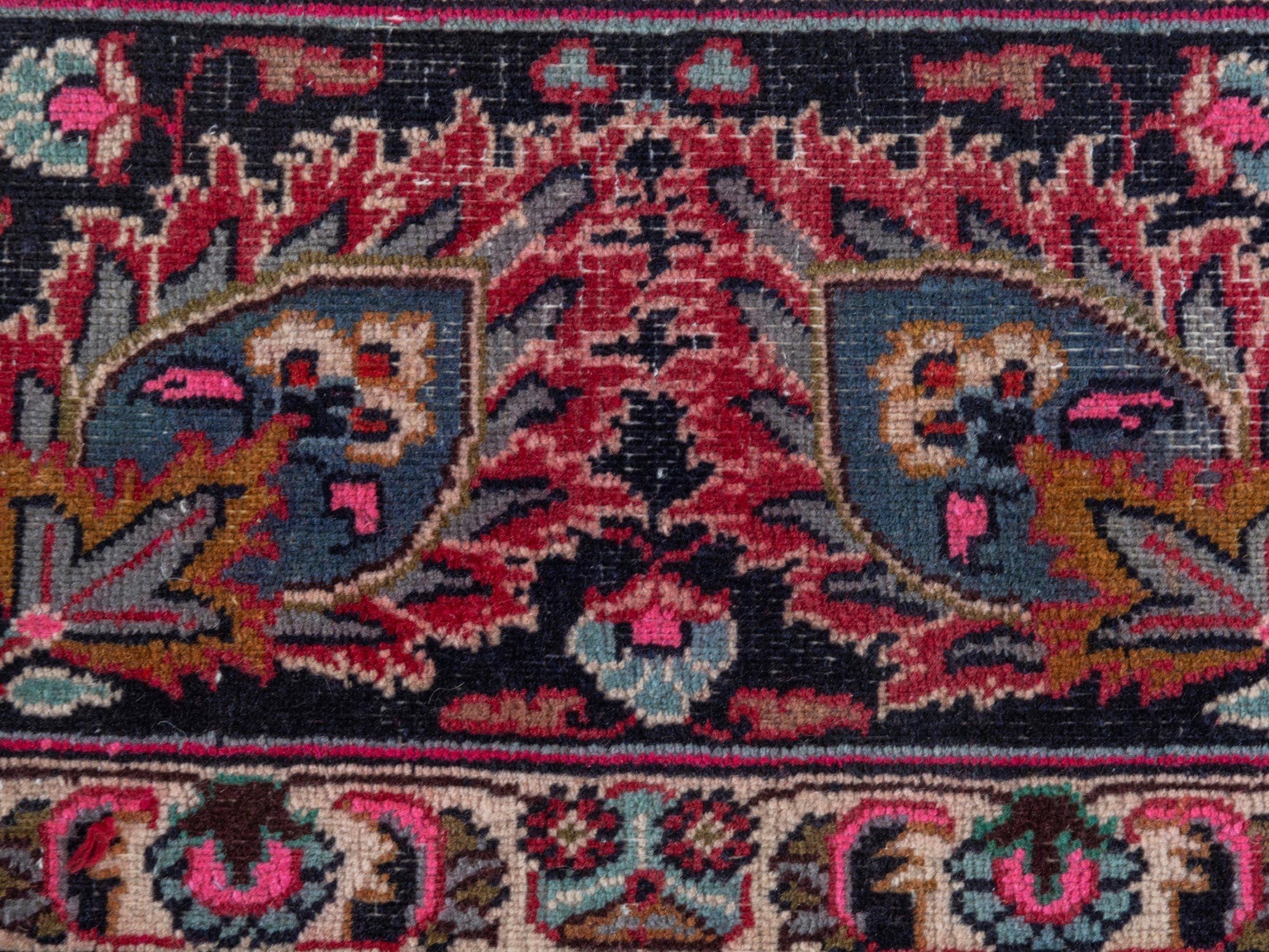 Persian Mashhad oversized rug in deep red and burgundy, view 17 of 24